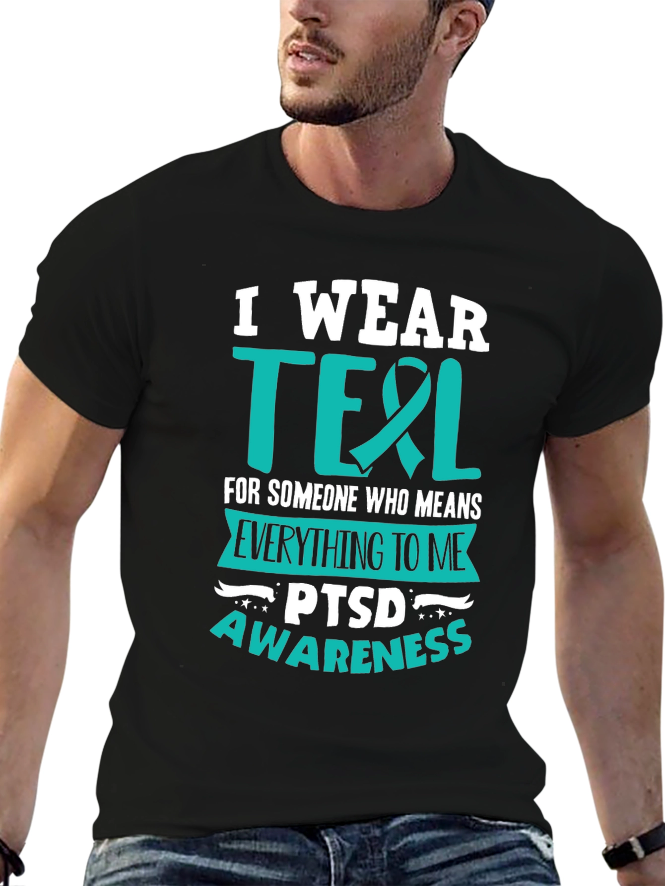 PTSD Awareness Teal Ribbon T-Shirt