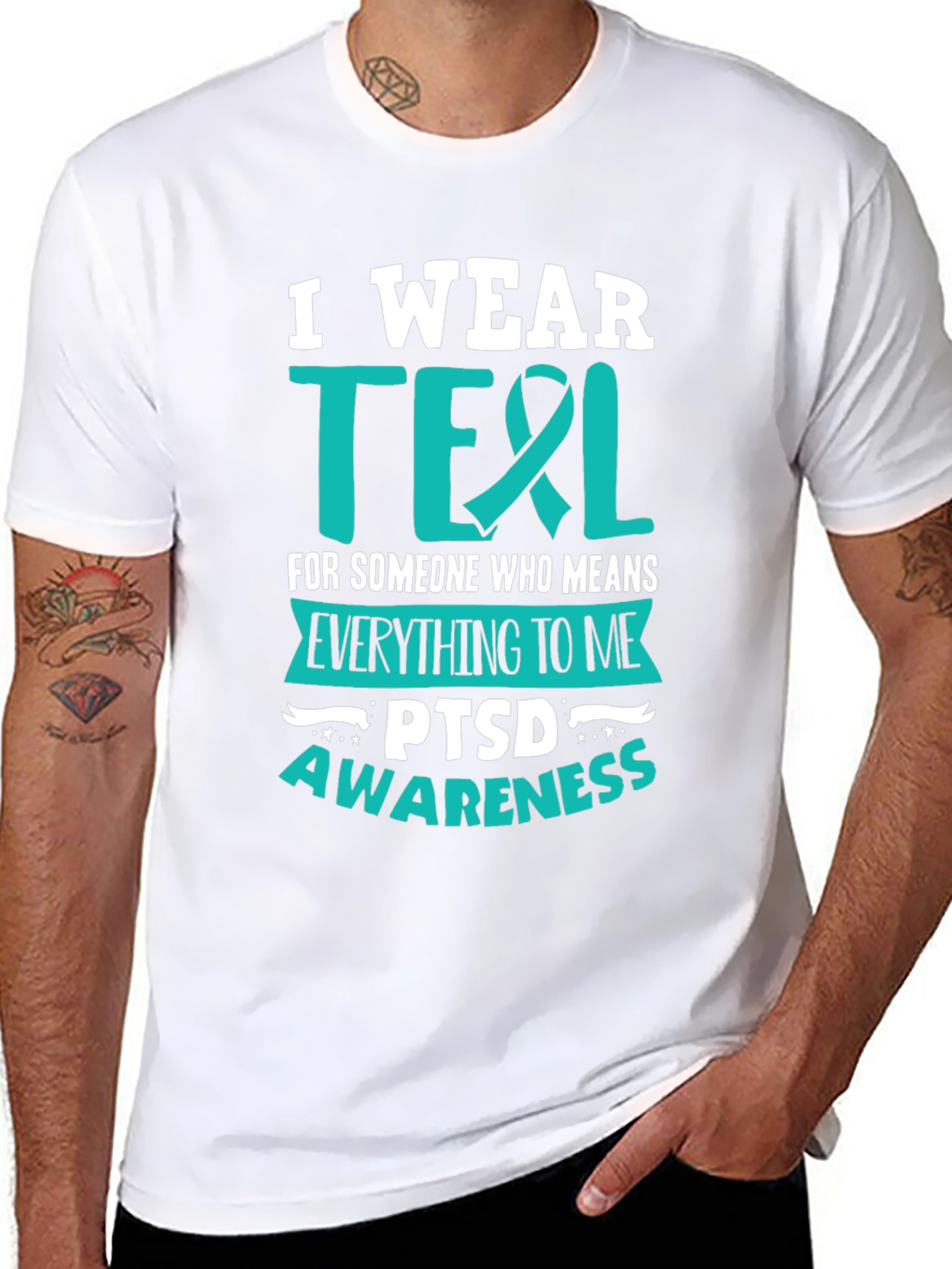PTSD Awareness Teal Ribbon T-Shirt
