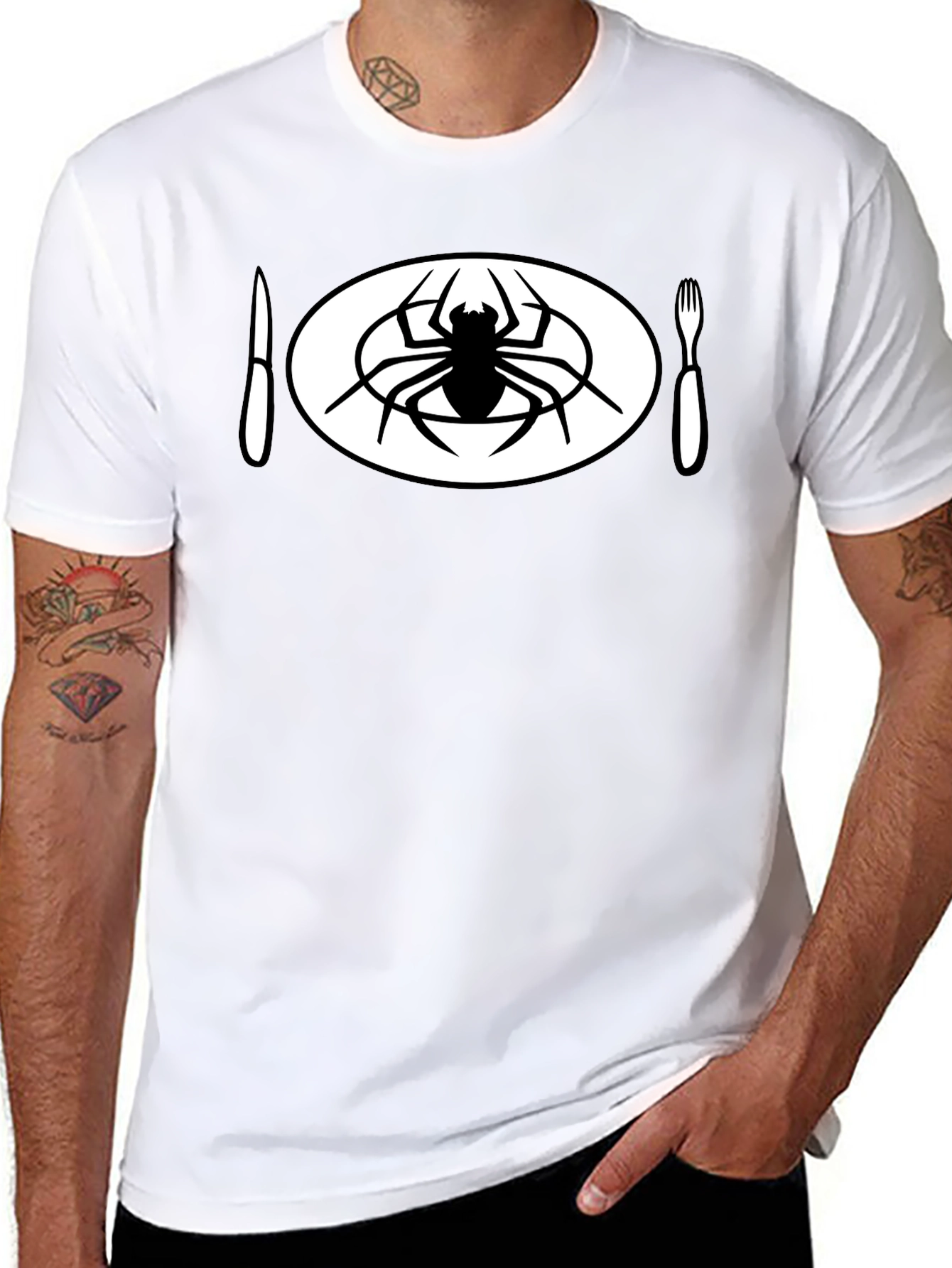 Spider Meal Black T-Shirt - Unique Graphic Tee