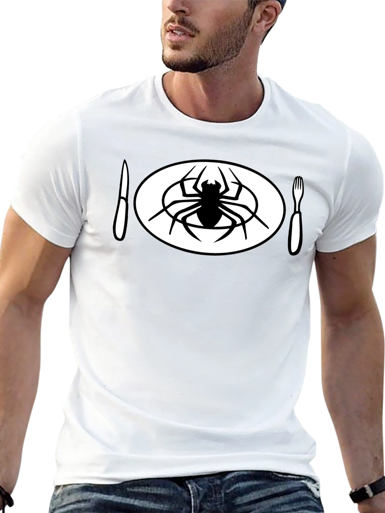 Spider Meal Black T-Shirt - Unique Graphic Tee