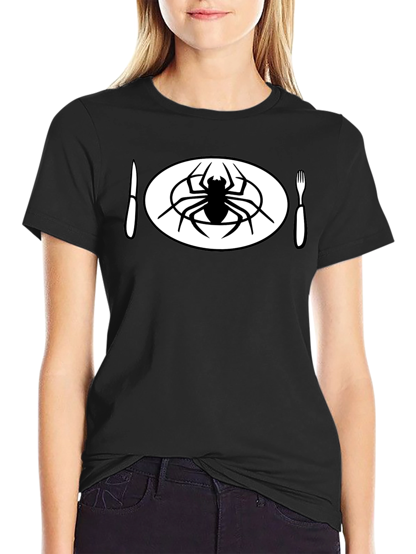 Spider Meal Black T-Shirt - Unique Graphic Tee
