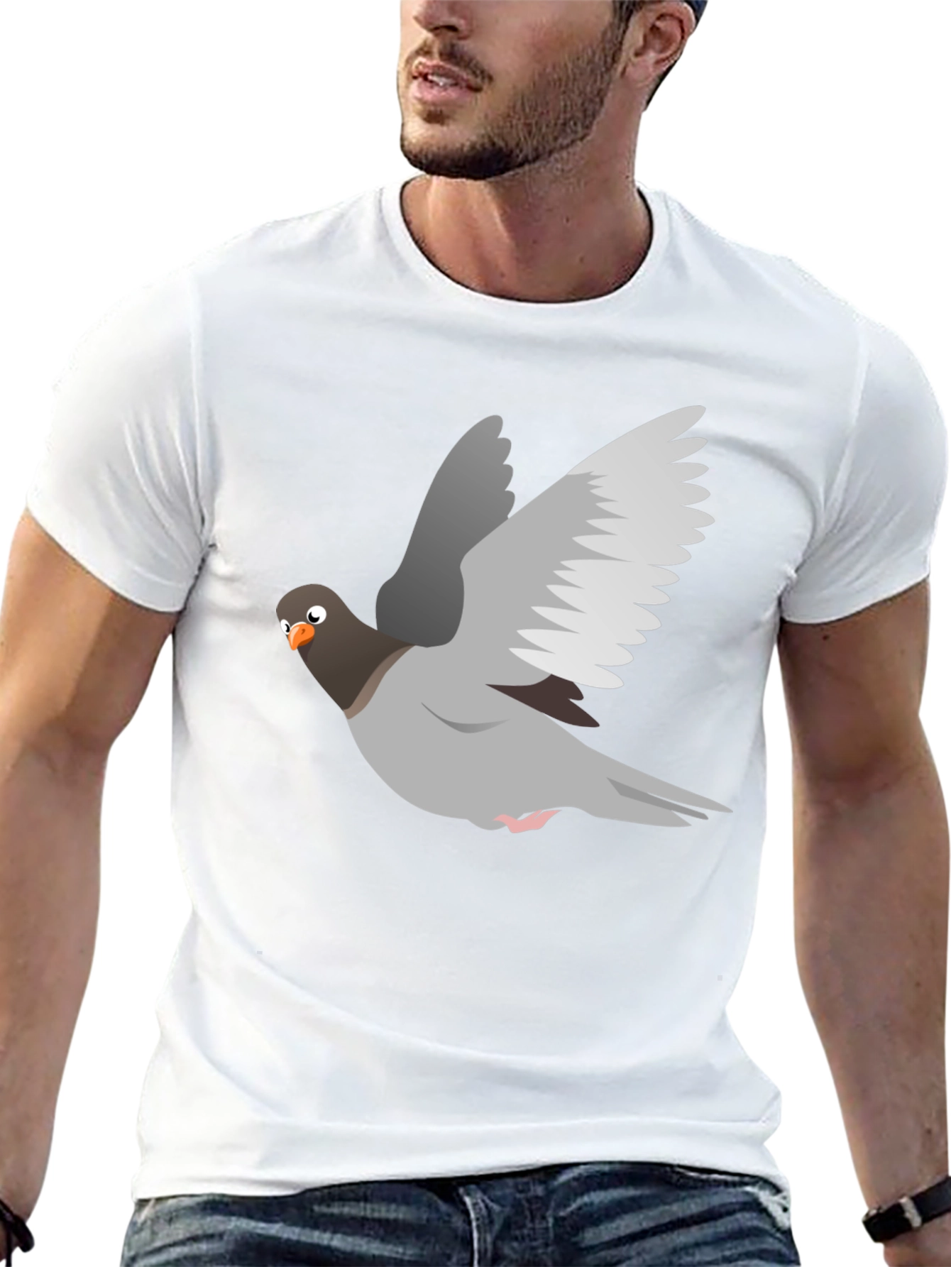 Pigeon Graphic Tee - Soft Cotton Blend