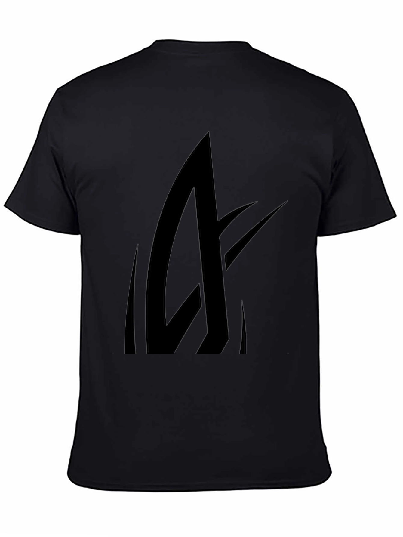 Mens Black Graphic Tee - Abstract Design