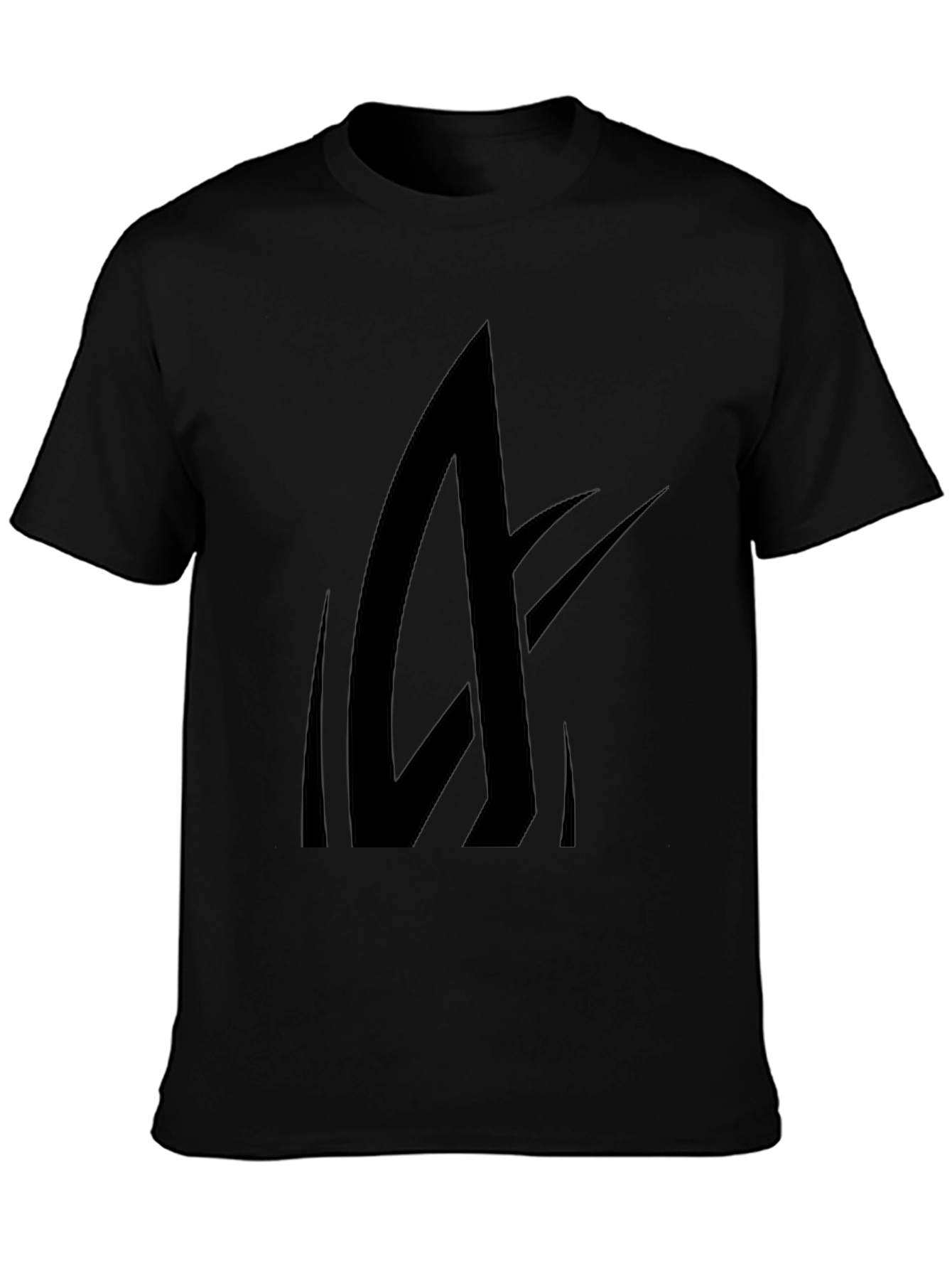 Mens Black Graphic Tee - Abstract Design