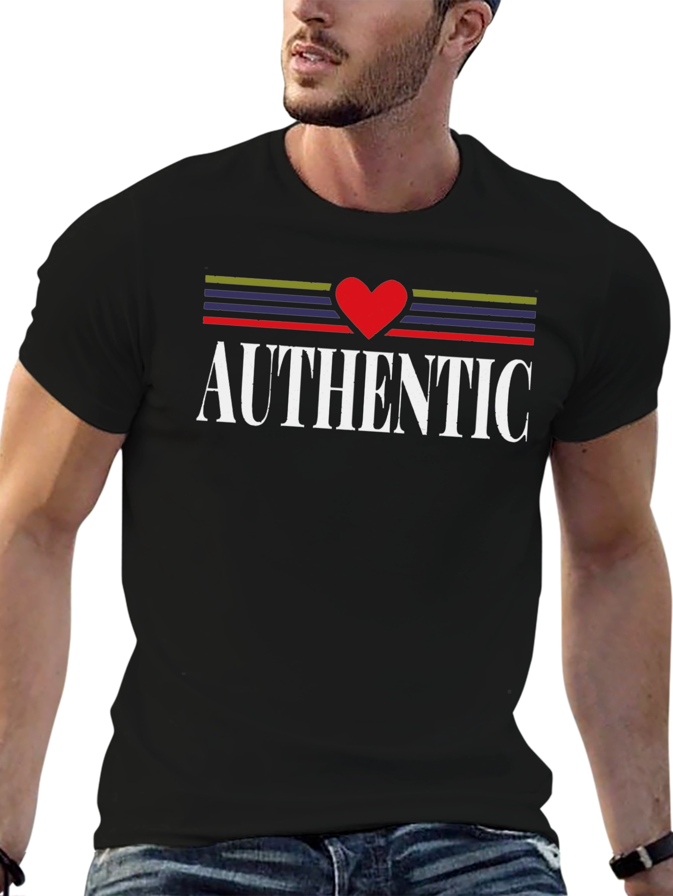 Authentic Heart Graphic T-Shirt - Black