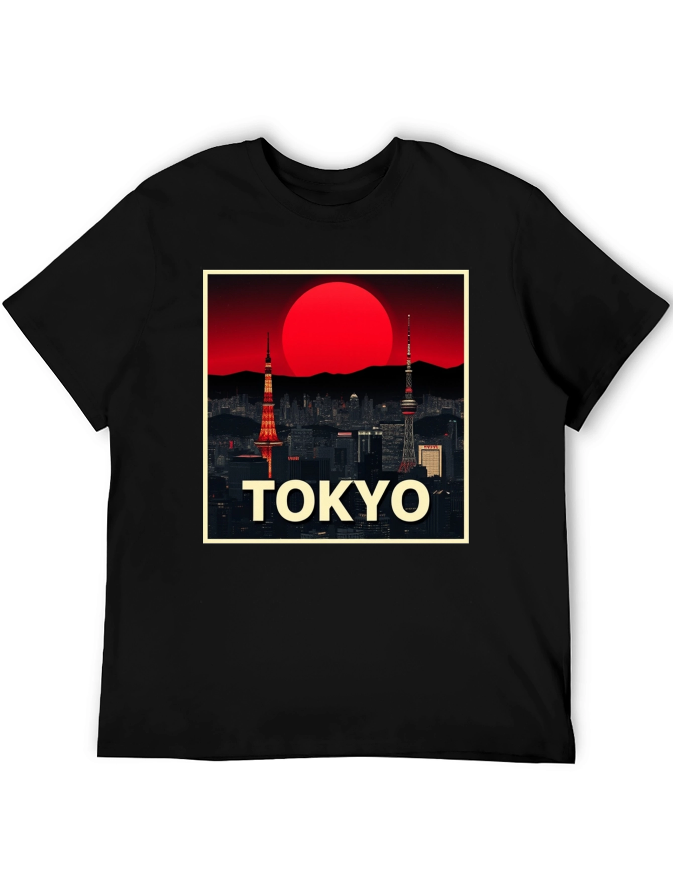 Tokyo Sunset Graphic T-Shirt - Cool City Skyline Design