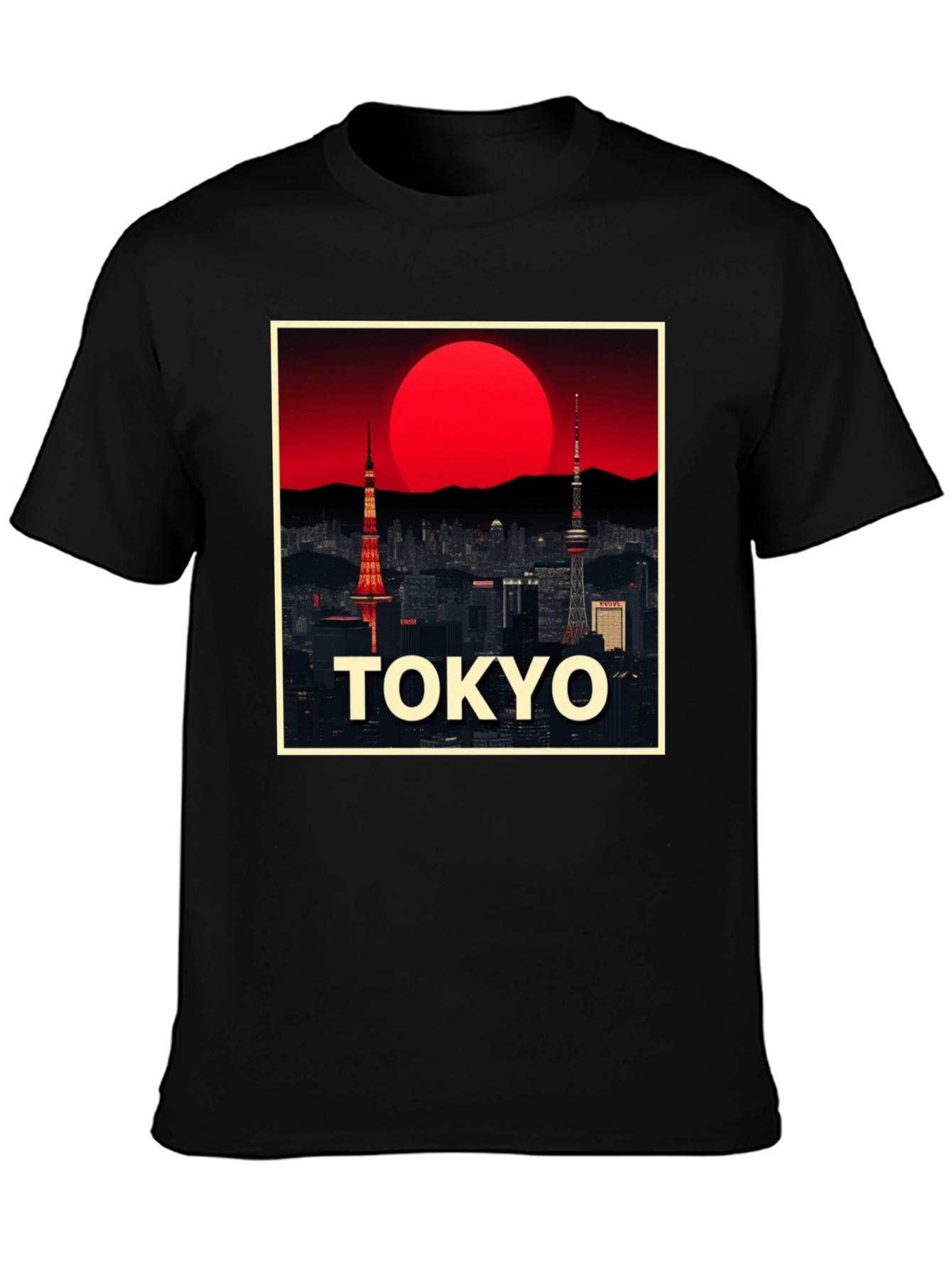 Tokyo Sunset Graphic T-Shirt - Cool City Skyline Design