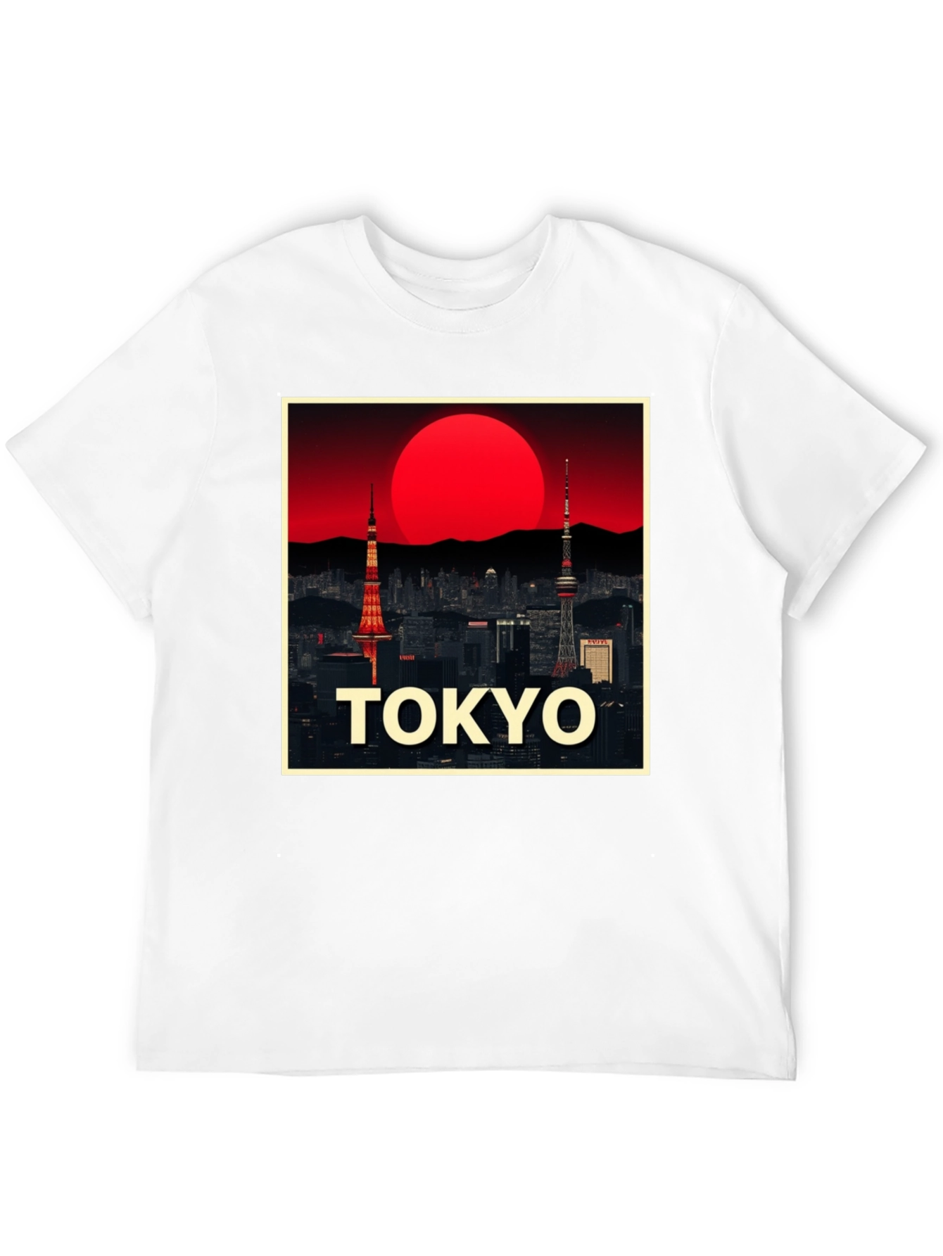 Tokyo Sunset Graphic T-Shirt - Cool City Skyline Design