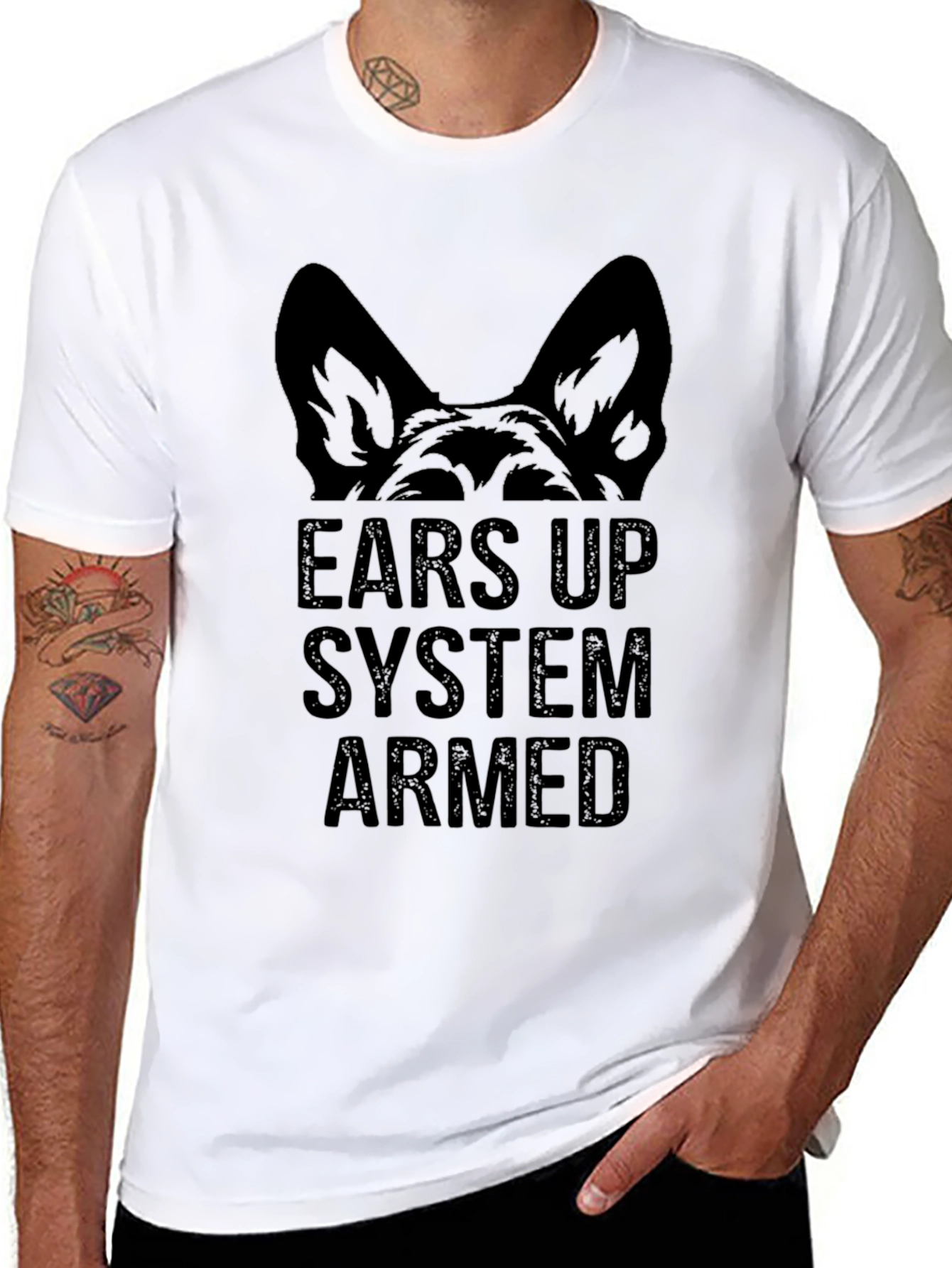 Ears Up System Armed Black Graphic Tee
