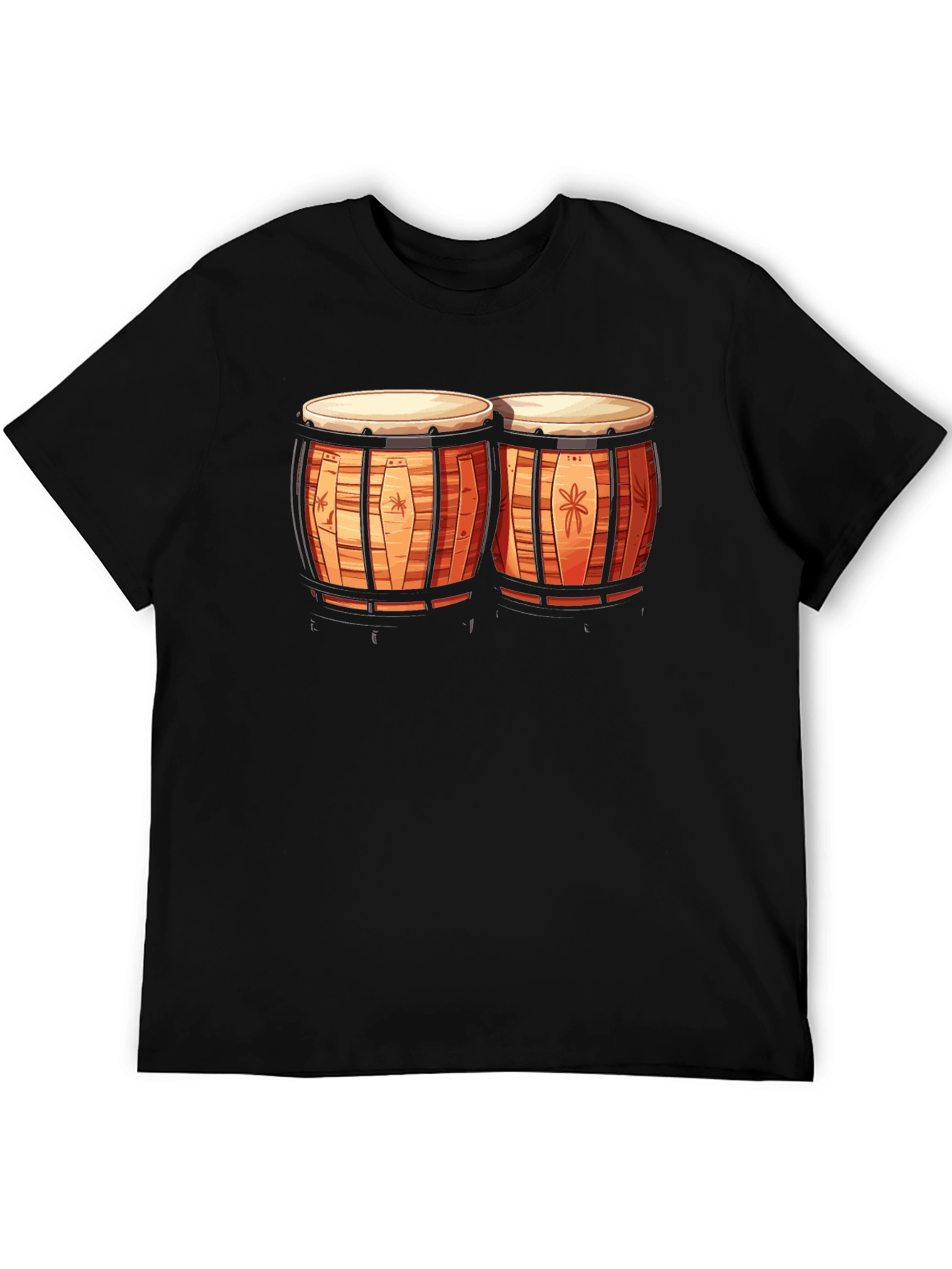 Bongo Drum Graphic Tee - Music Lovers Black T-Shirt