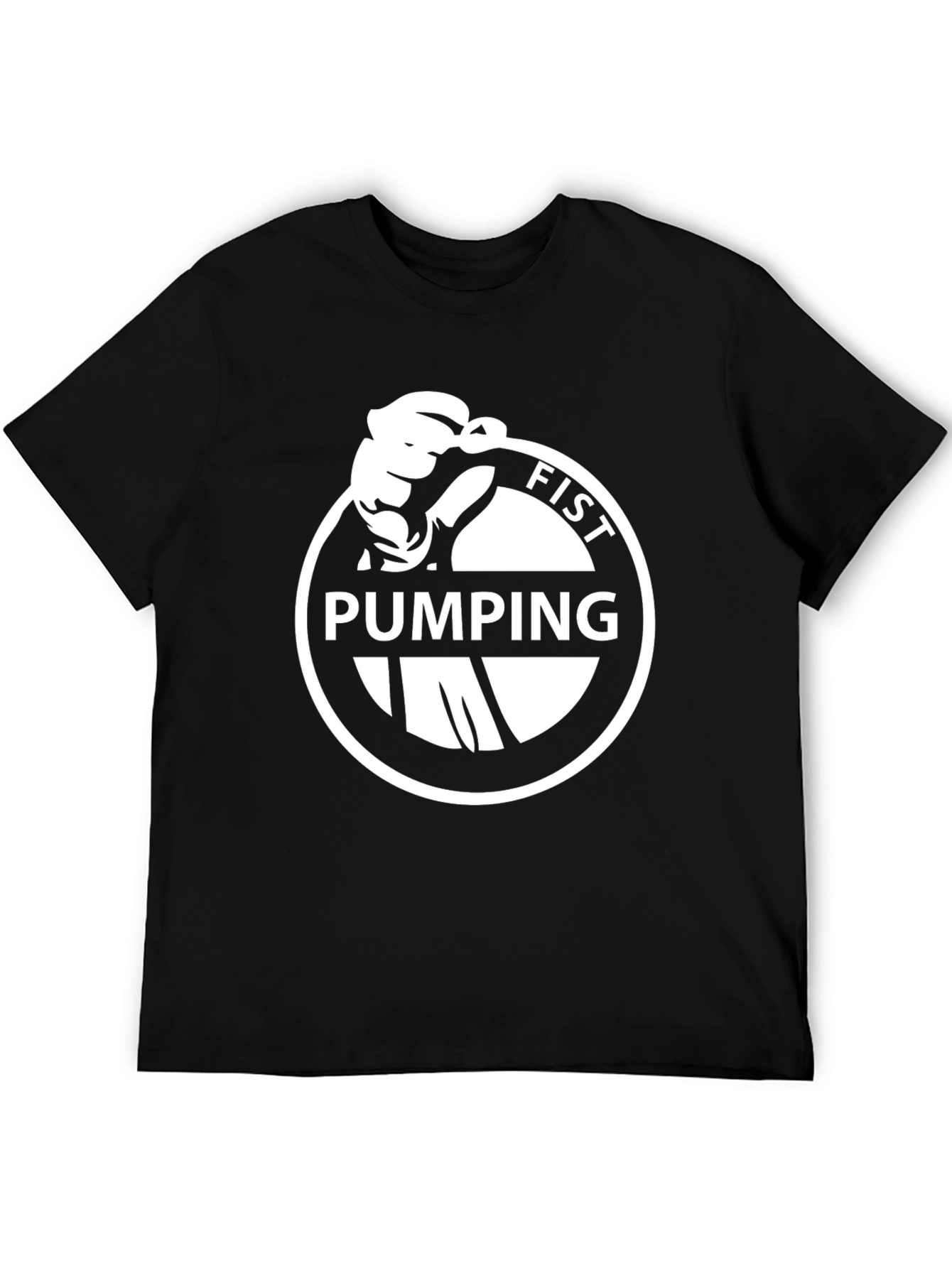 Fist Pumping Design Tee - Black Graphic T-Shirt