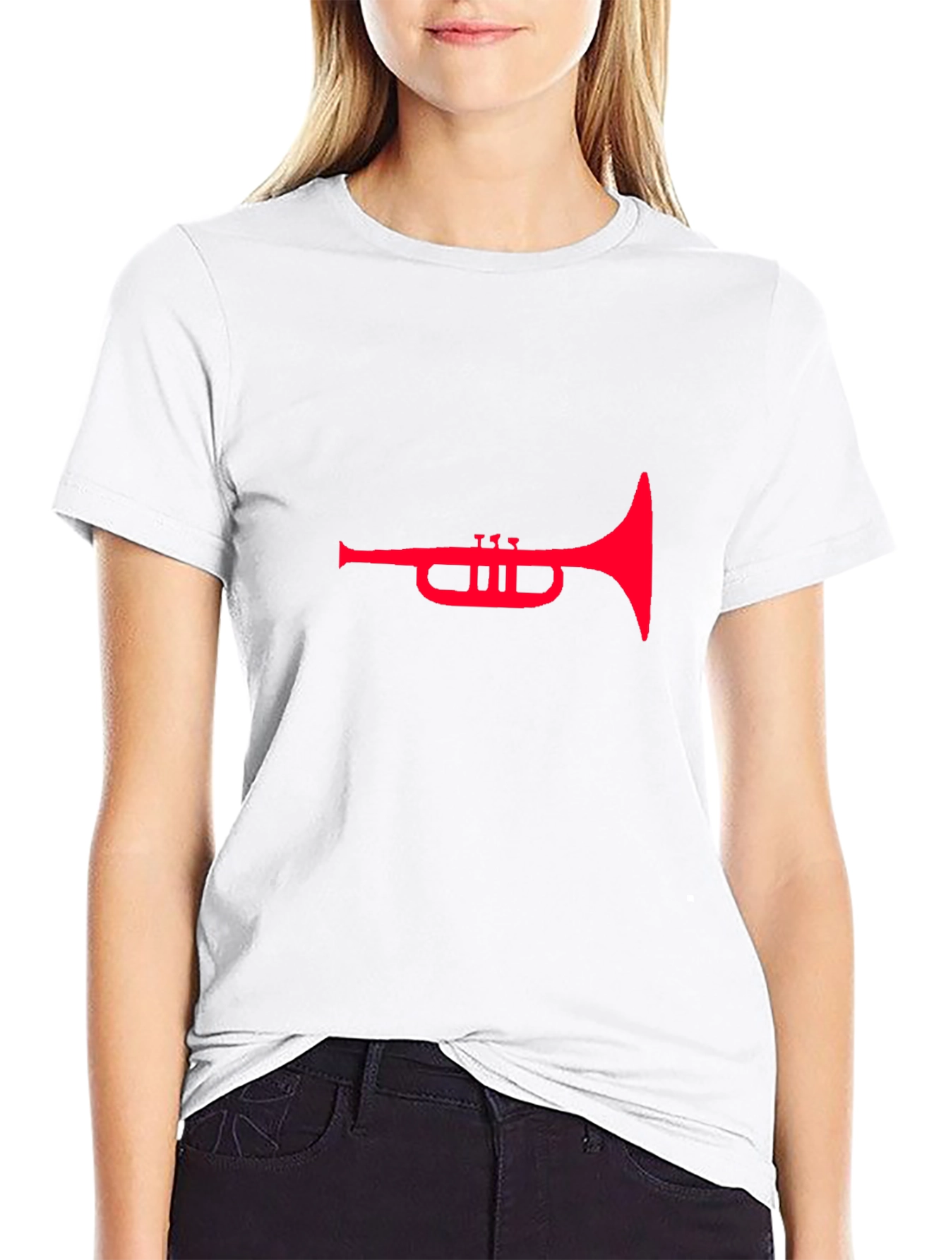 Red Trumpet Graphic Tee - Stylish Black T-Shirt