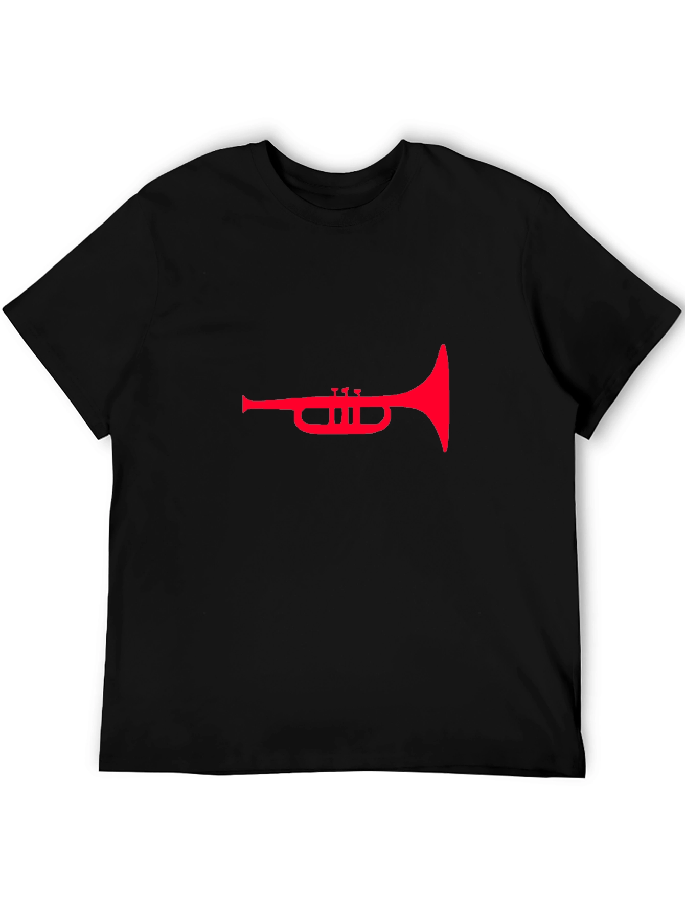 Red Trumpet Graphic Tee - Stylish Black T-Shirt