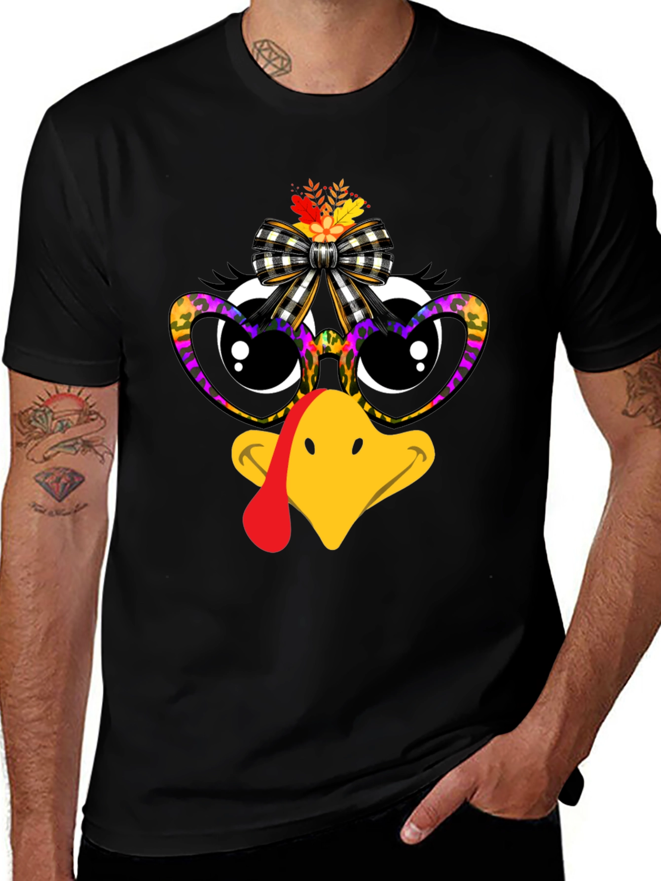 Thanksgiving Turkey Face Graphic Tee