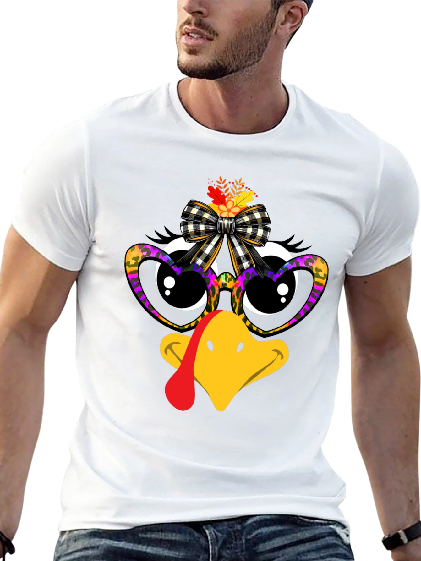 Thanksgiving Turkey Face Graphic Tee