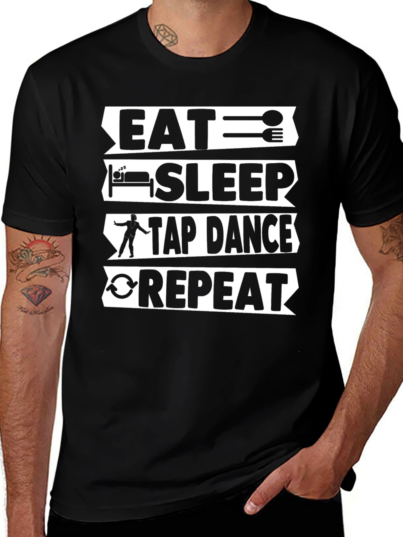 Eat Sleep Tap Dance Repeat Graphic Tee