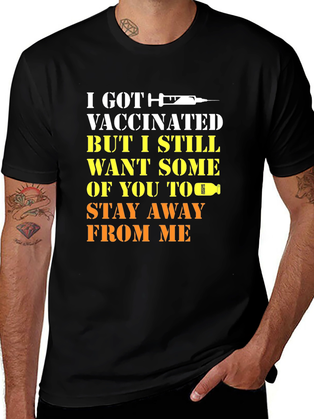 Vaccinated Humor T-Shirt Stay Away Tee