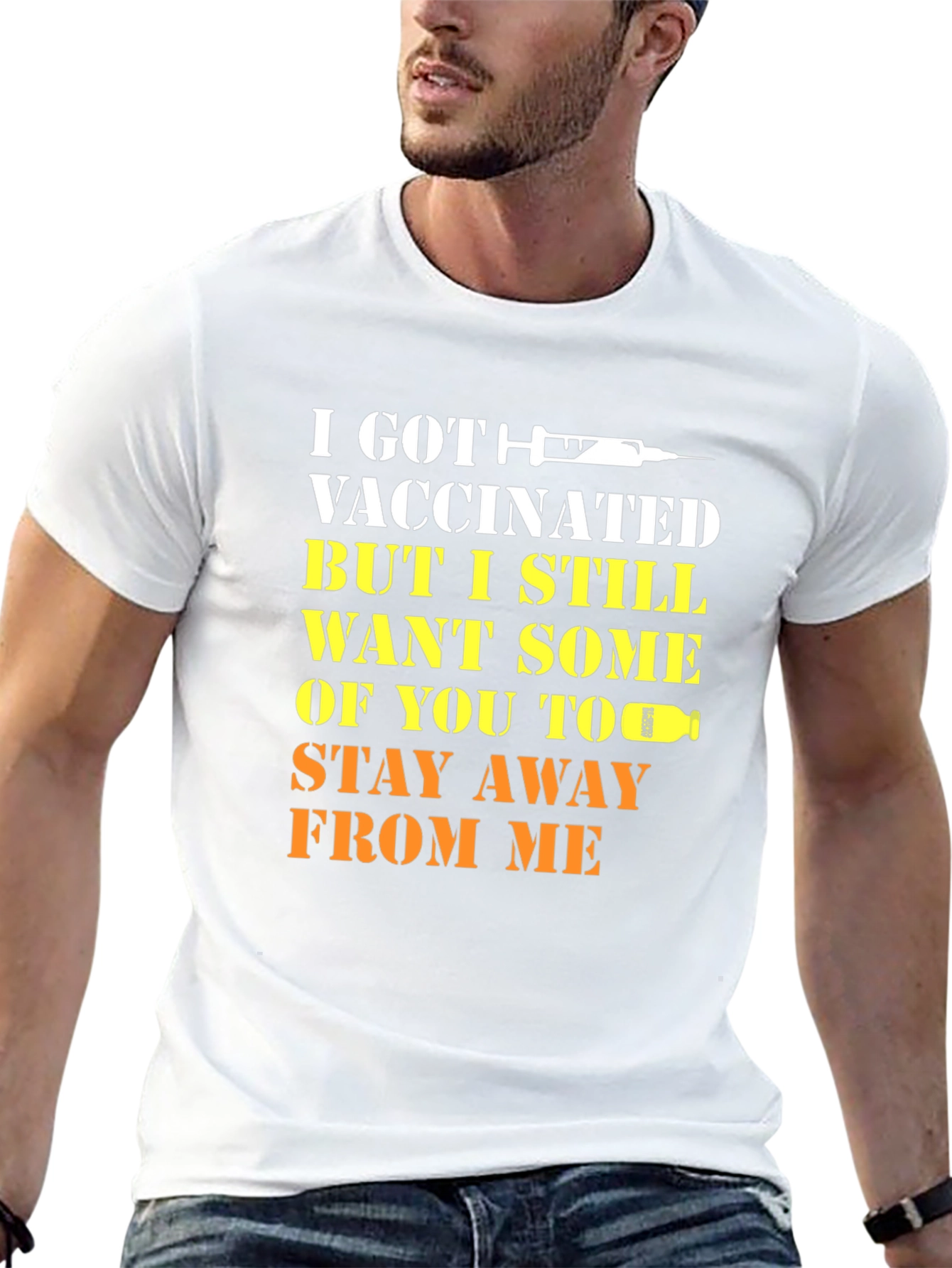Vaccinated Humor T-Shirt Stay Away Tee