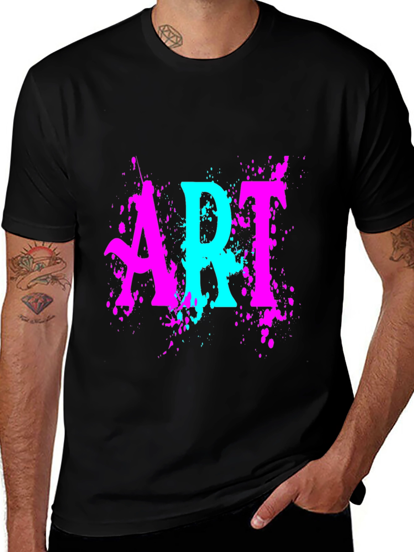 Vibrant ART Graphic Black T-Shirt