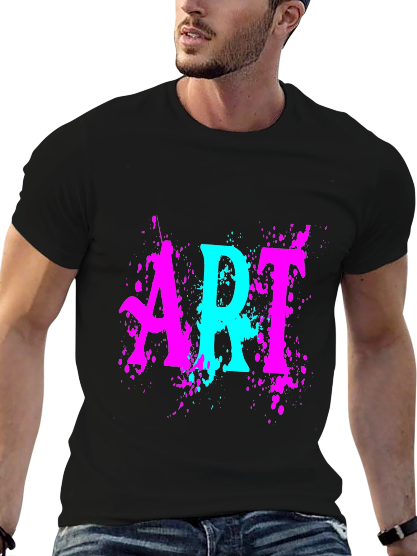 Vibrant ART Graphic Black T-Shirt