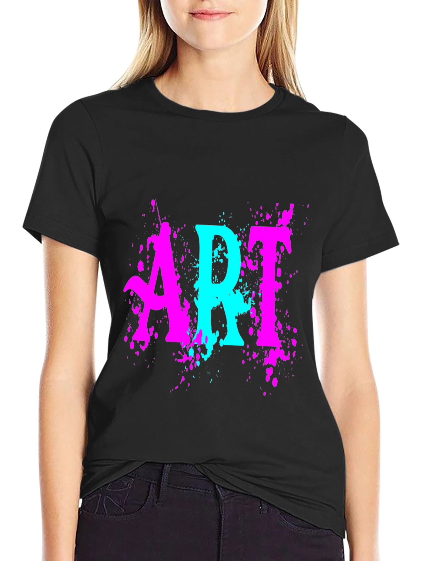 Vibrant ART Graphic Black T-Shirt