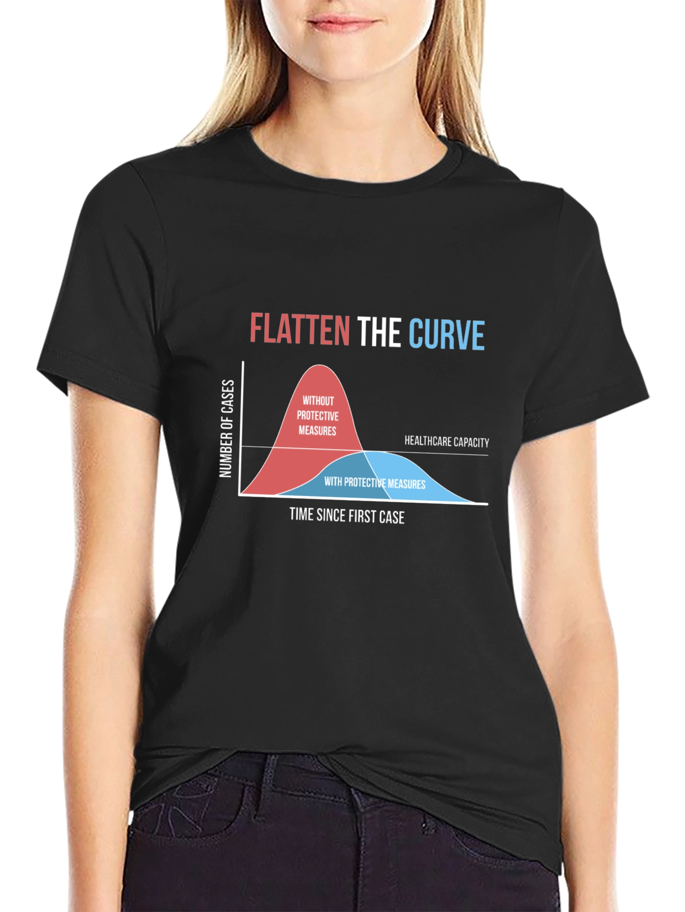 Flatten the Curve Graphic Tee - Pandemic Awareness