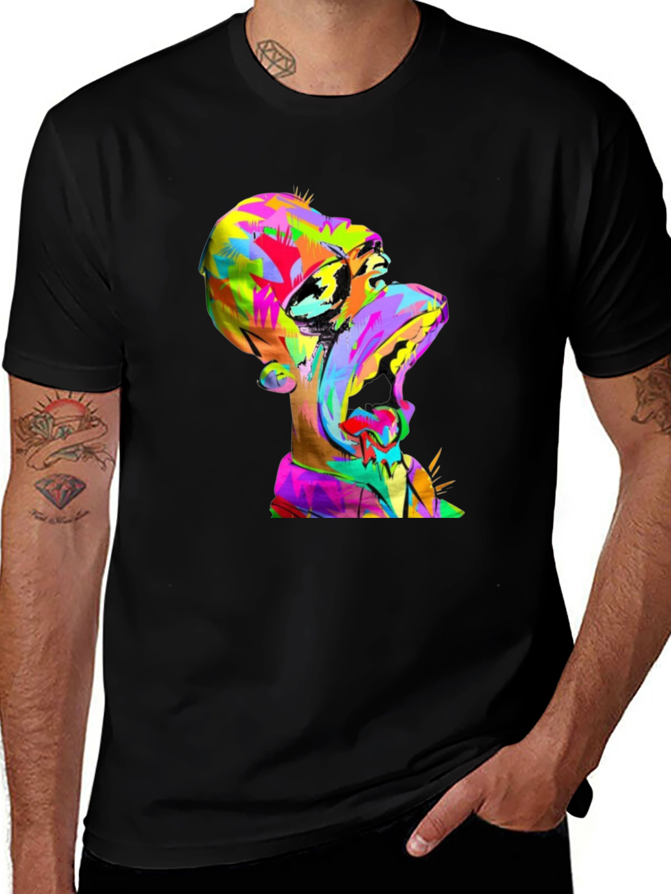 Vibrant Homer Simpson Graphic Tee - Pop Art Design