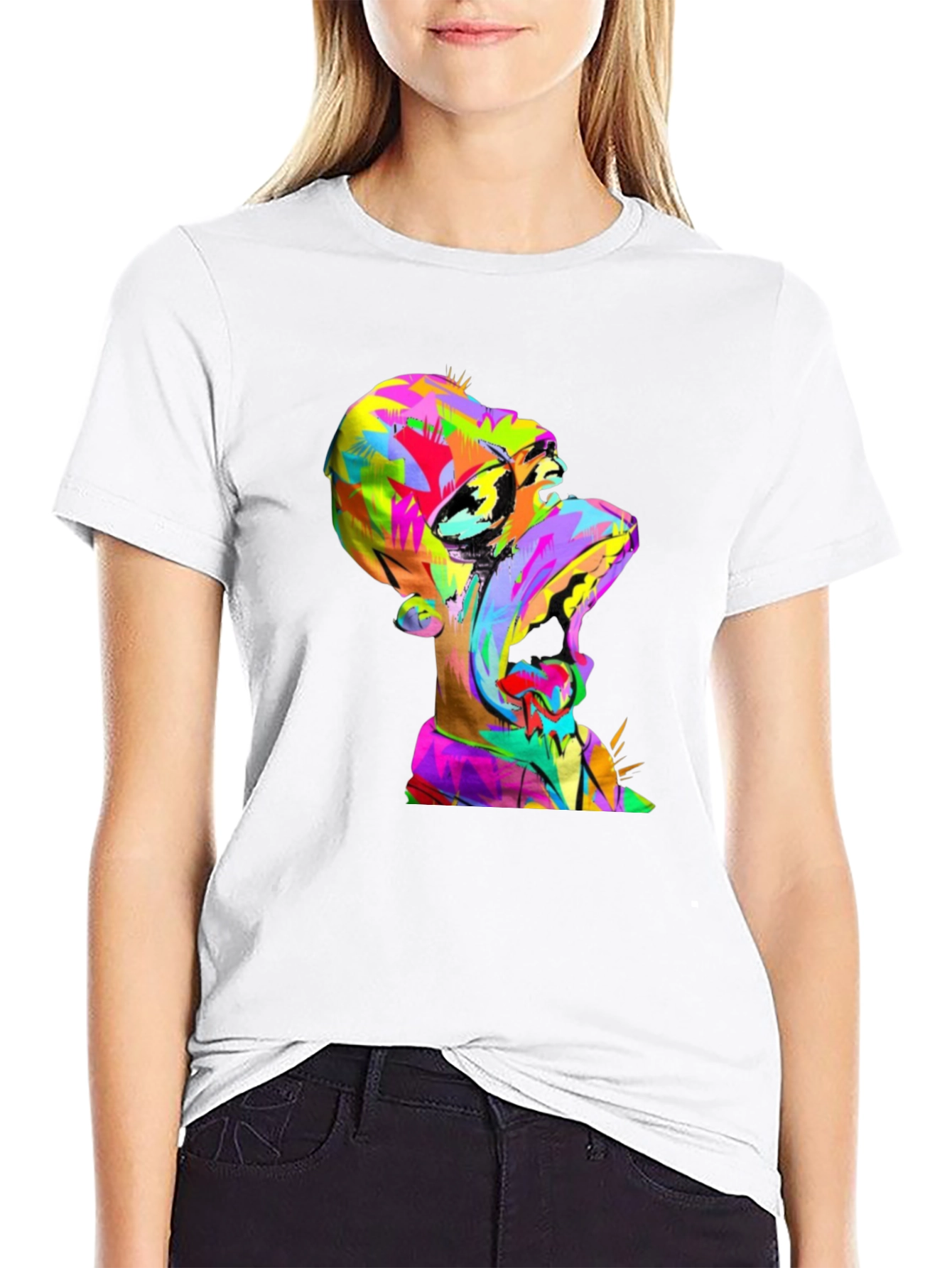Vibrant Homer Simpson Graphic Tee - Pop Art Design