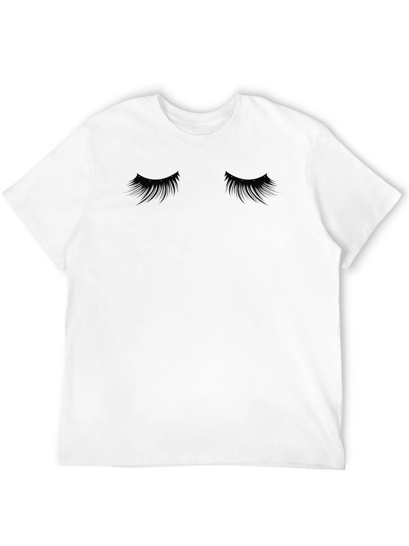 Eyelash Graphic Tee - Stylish Black Cotton T-Shirt