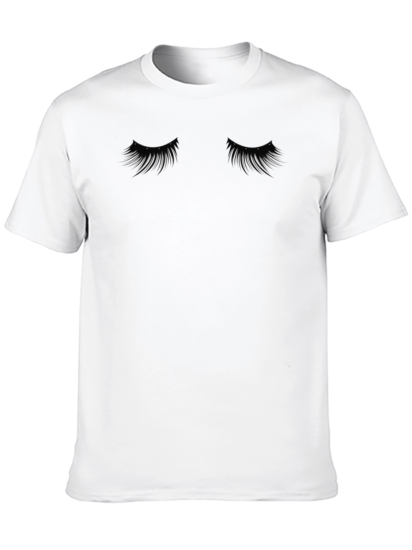 Eyelash Graphic Tee - Stylish Black Cotton T-Shirt