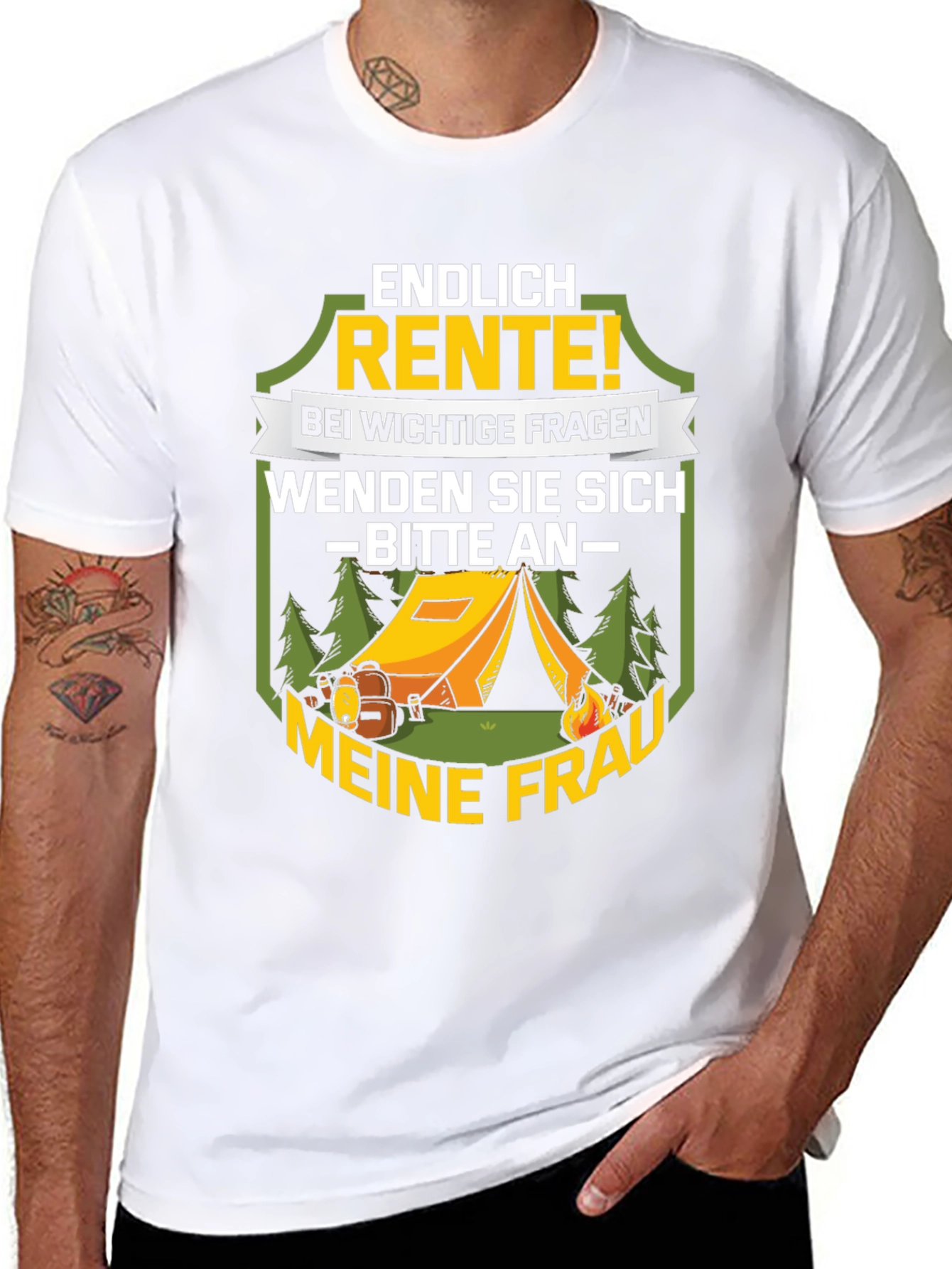 Funny Retirement Camping T-Shirt - Ask My Wife!