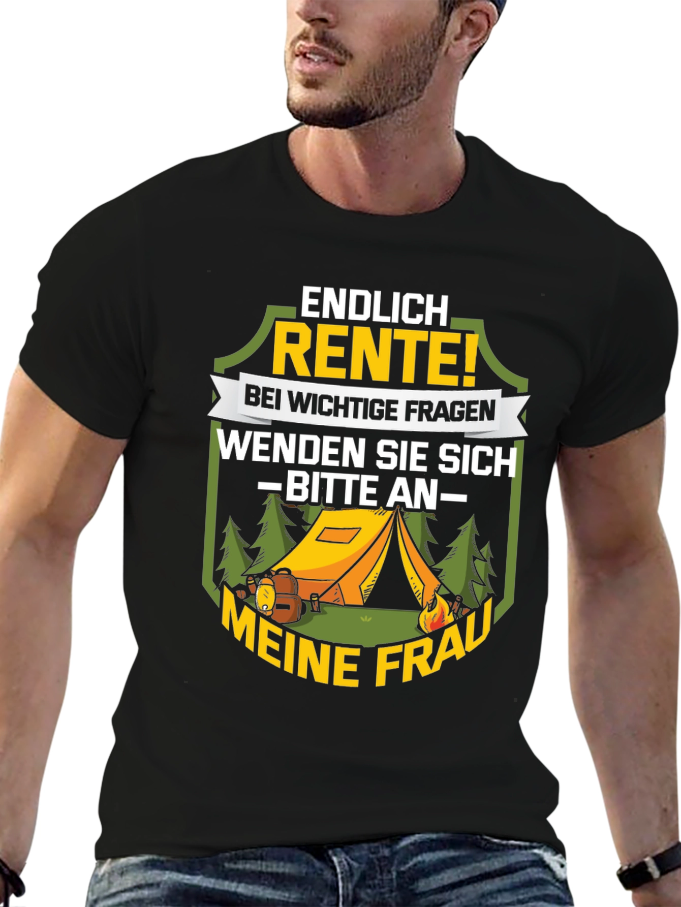 Funny Retirement Camping T-Shirt - Ask My Wife!
