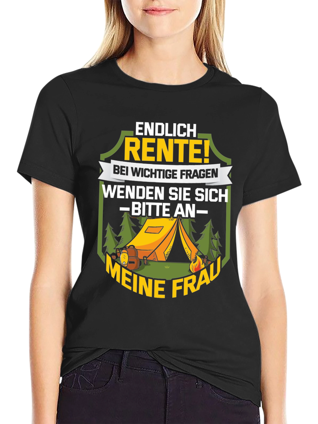 Funny Retirement Camping T-Shirt - Ask My Wife!