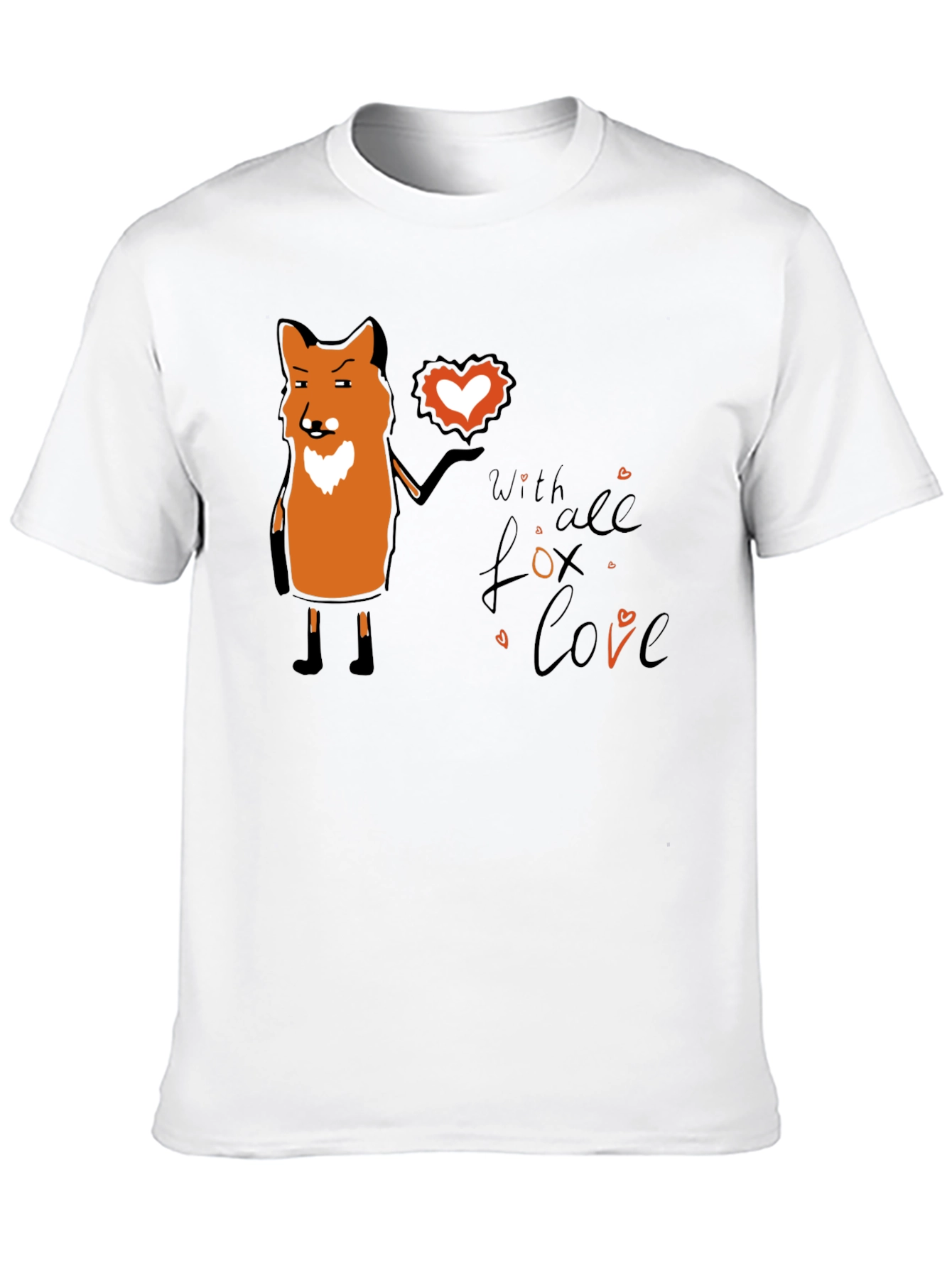 Fox Love Graphic T-Shirt - Black Unisex Tee
