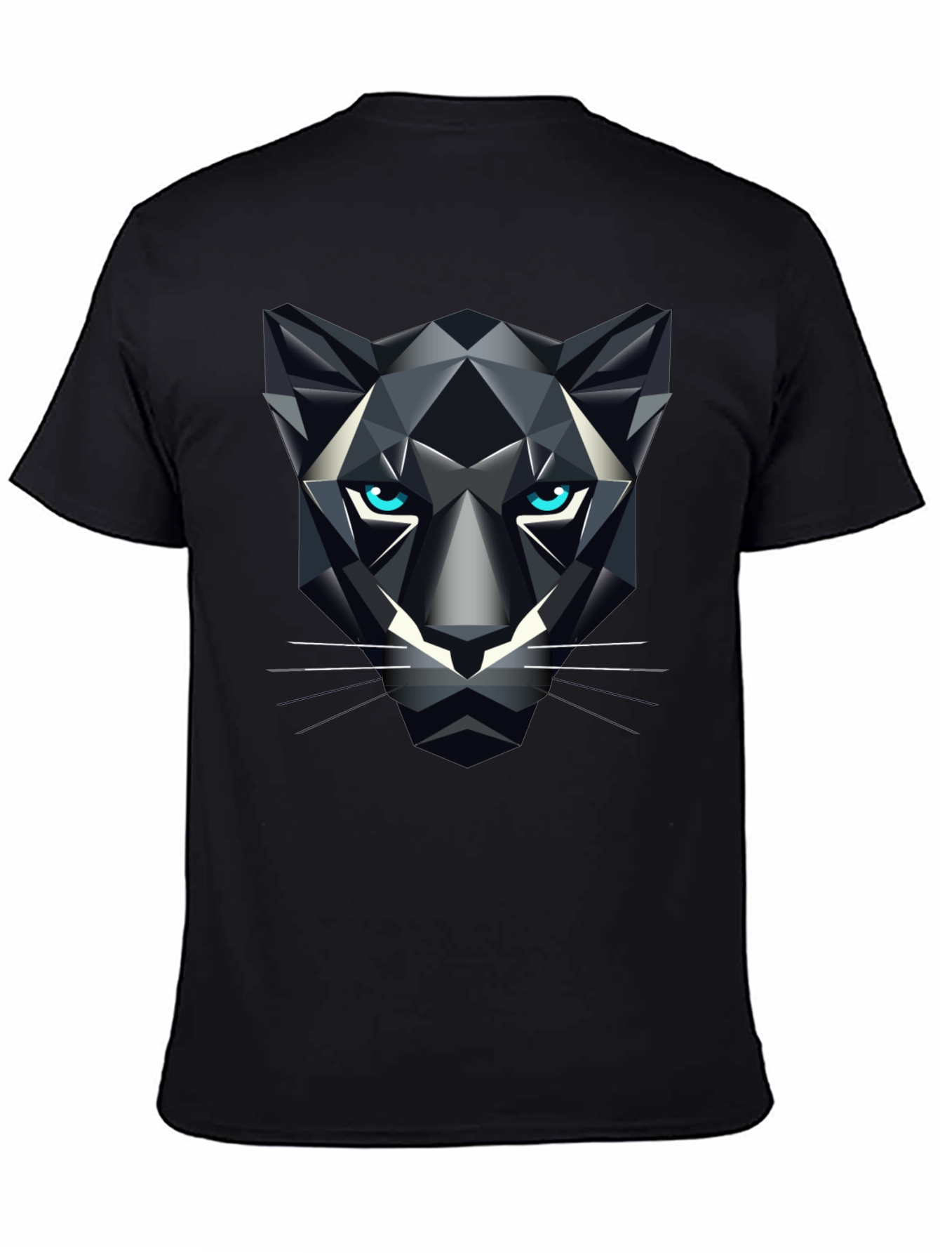 Geometric Panther Graphic Tee - Bold Black T-Shirt