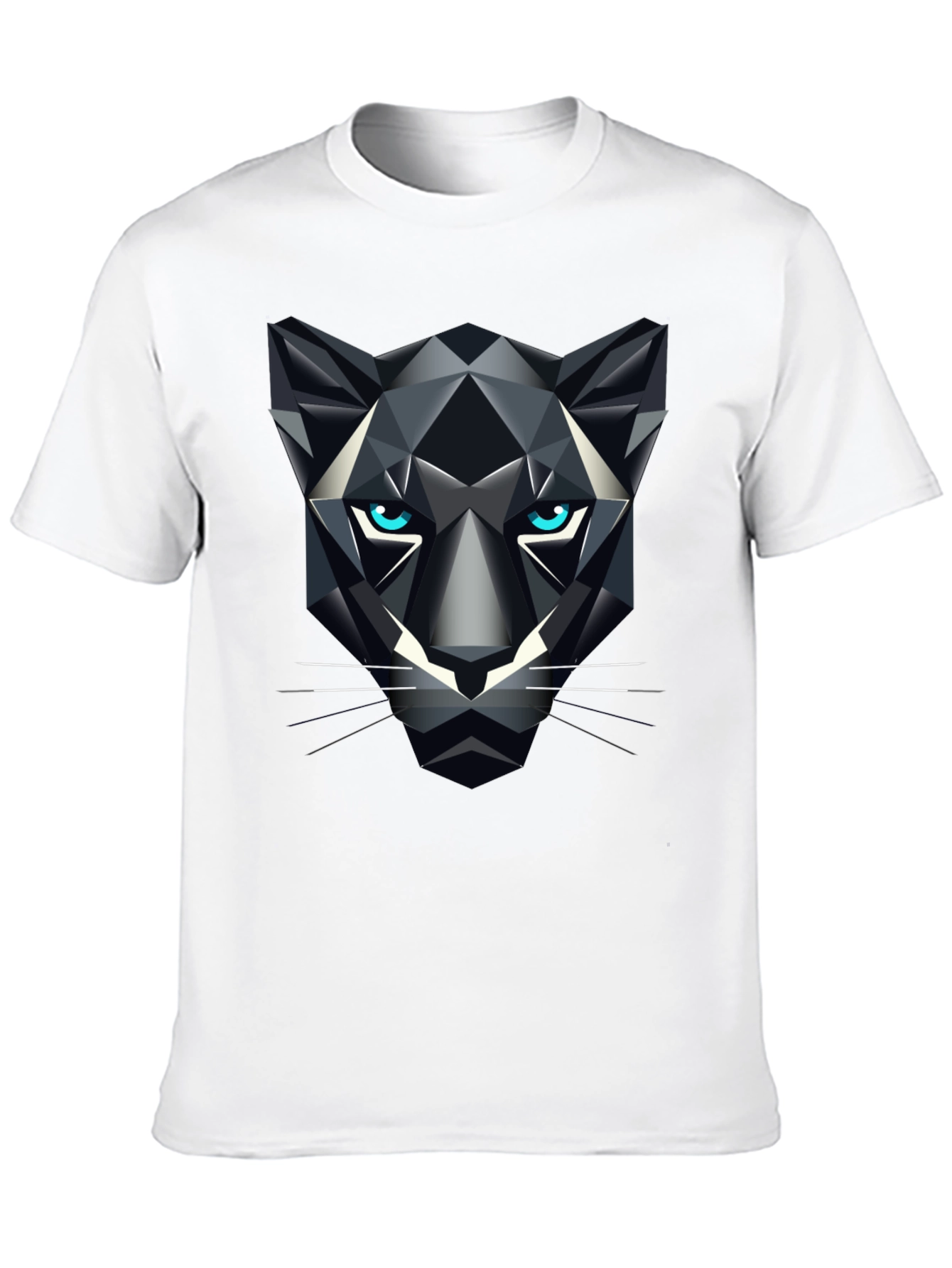 Geometric Panther Graphic Tee - Bold Black T-Shirt