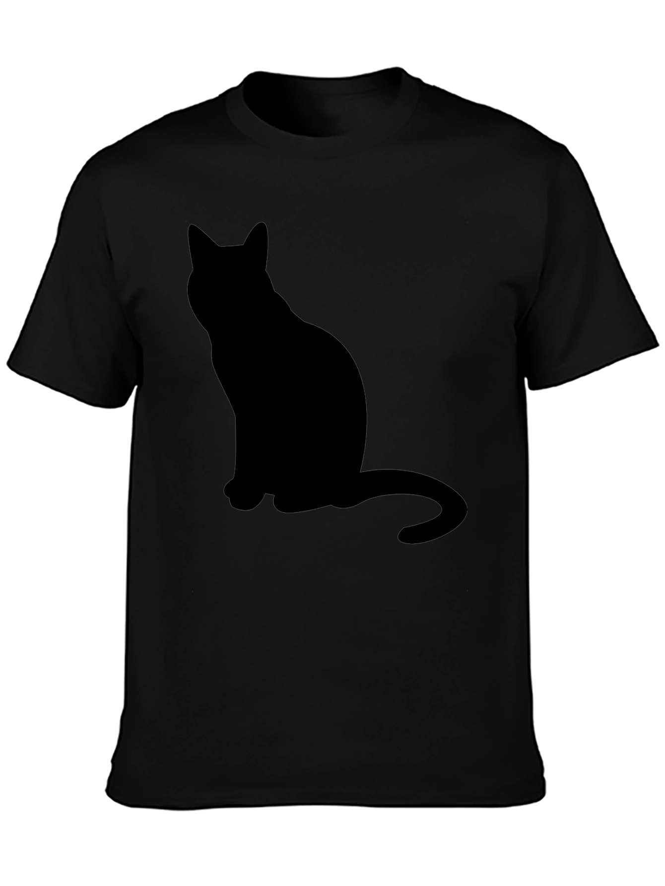 Mens Black Cat Silhouette T-Shirt