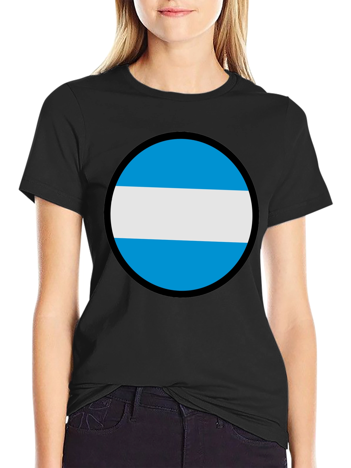 Argentina Flag Circle Graphic Mens T-Shirt