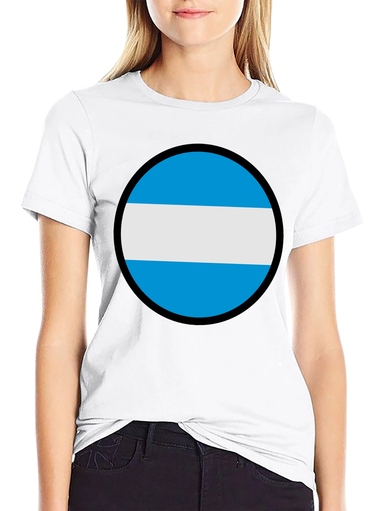 Argentina Flag Circle Graphic Mens T-Shirt