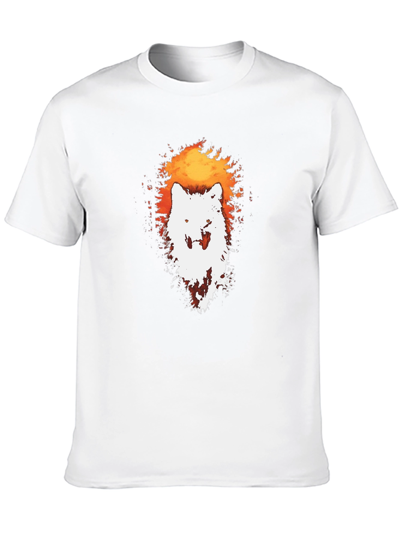 Wolf Silhouette Graphic Tee - Black Cotton T-Shirt