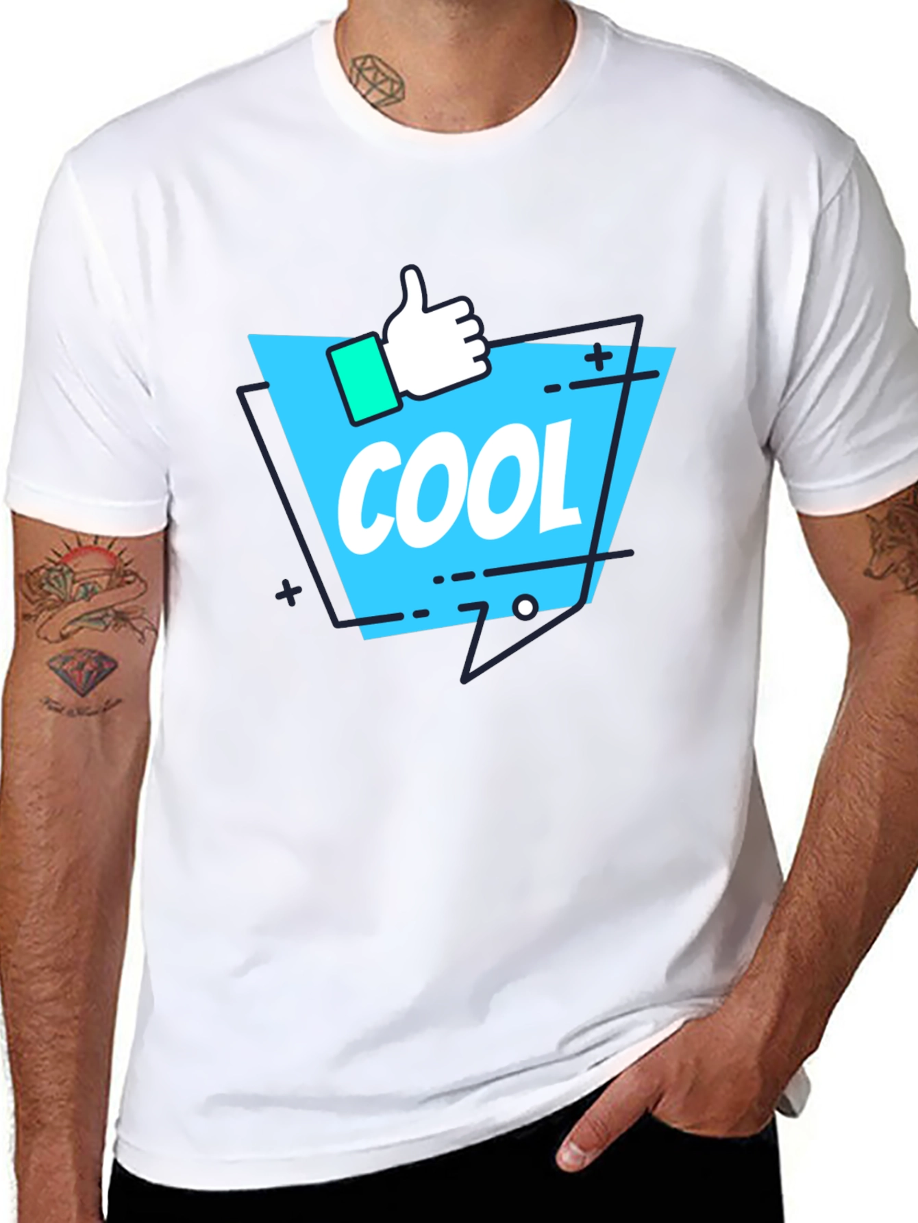 Cool Graphic Print T-Shirt - Black