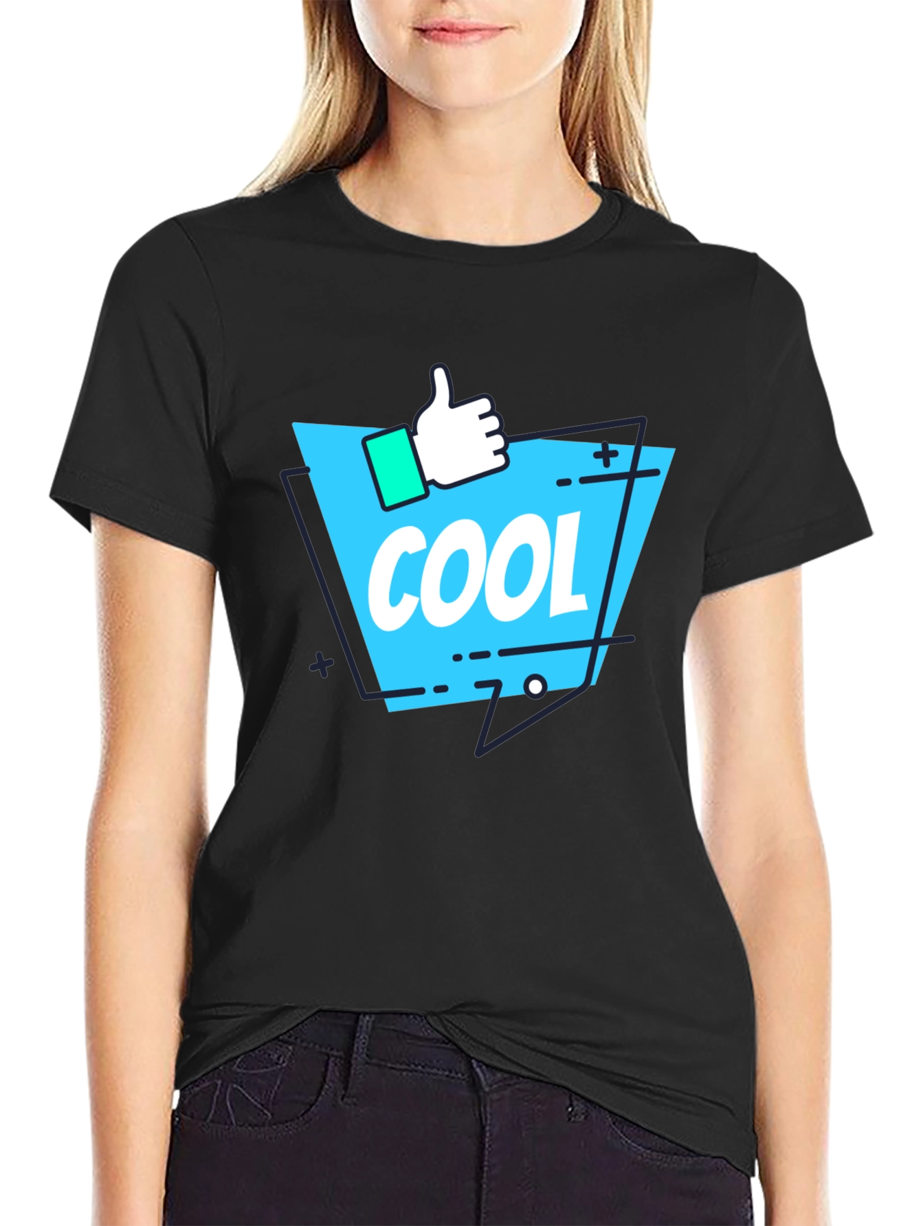 Cool Graphic Print T-Shirt - Black