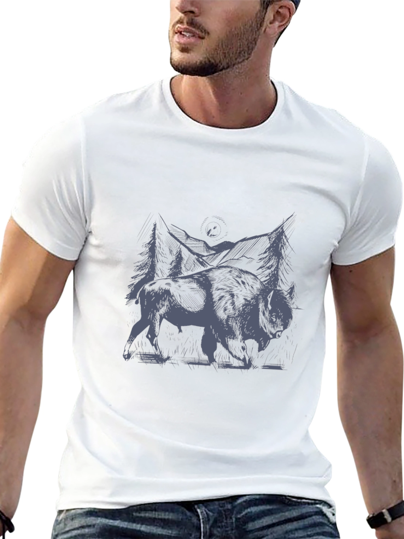 Buffalo Forest Graphic T-Shirt - Black