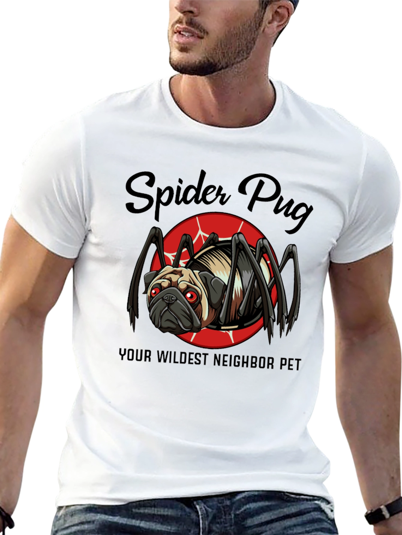 Spider Pug T-Shirt: Your Wildest Neighbor Pet Tee