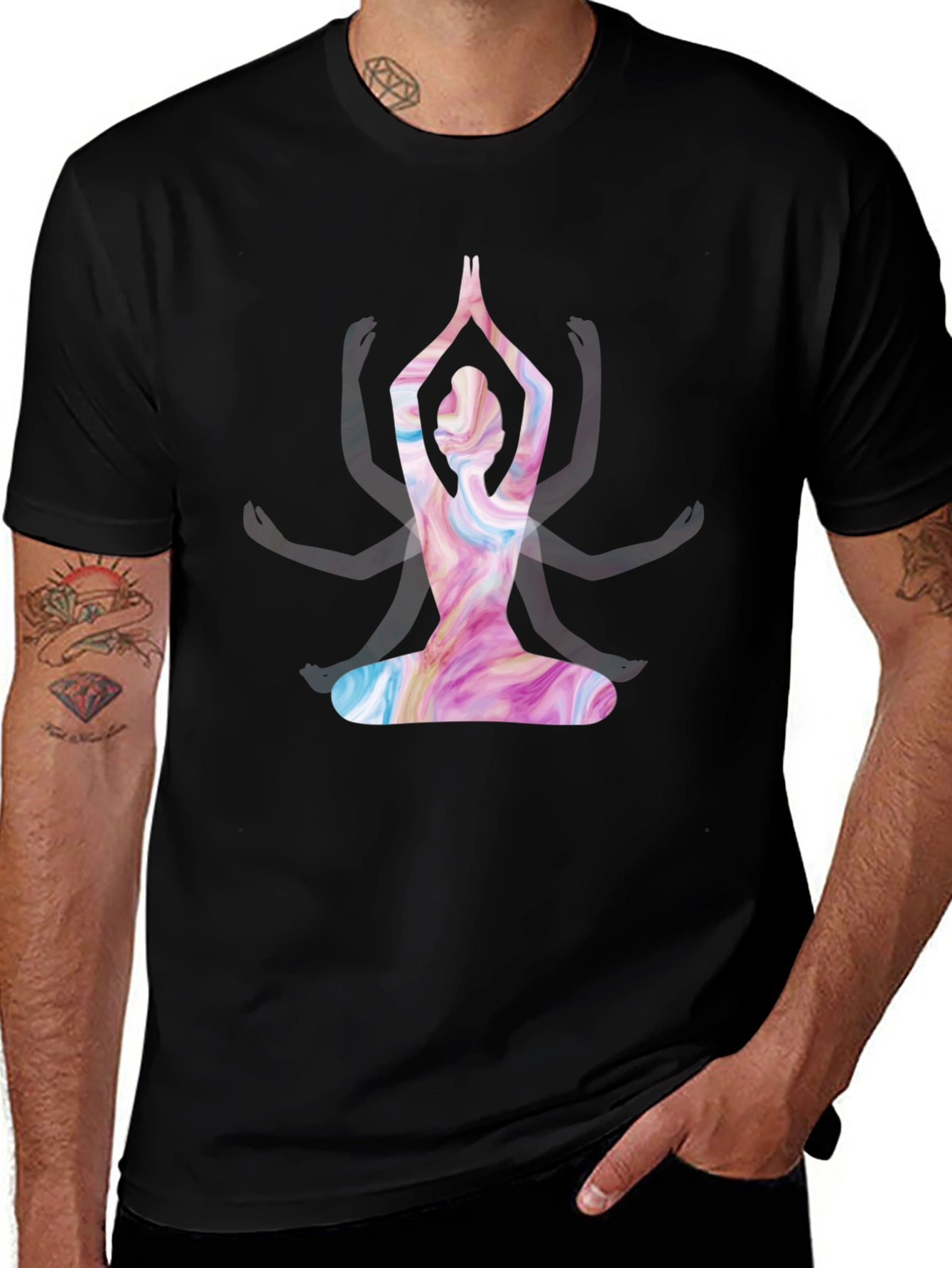 Yoga Pose Graphic Tee - Meditative Style