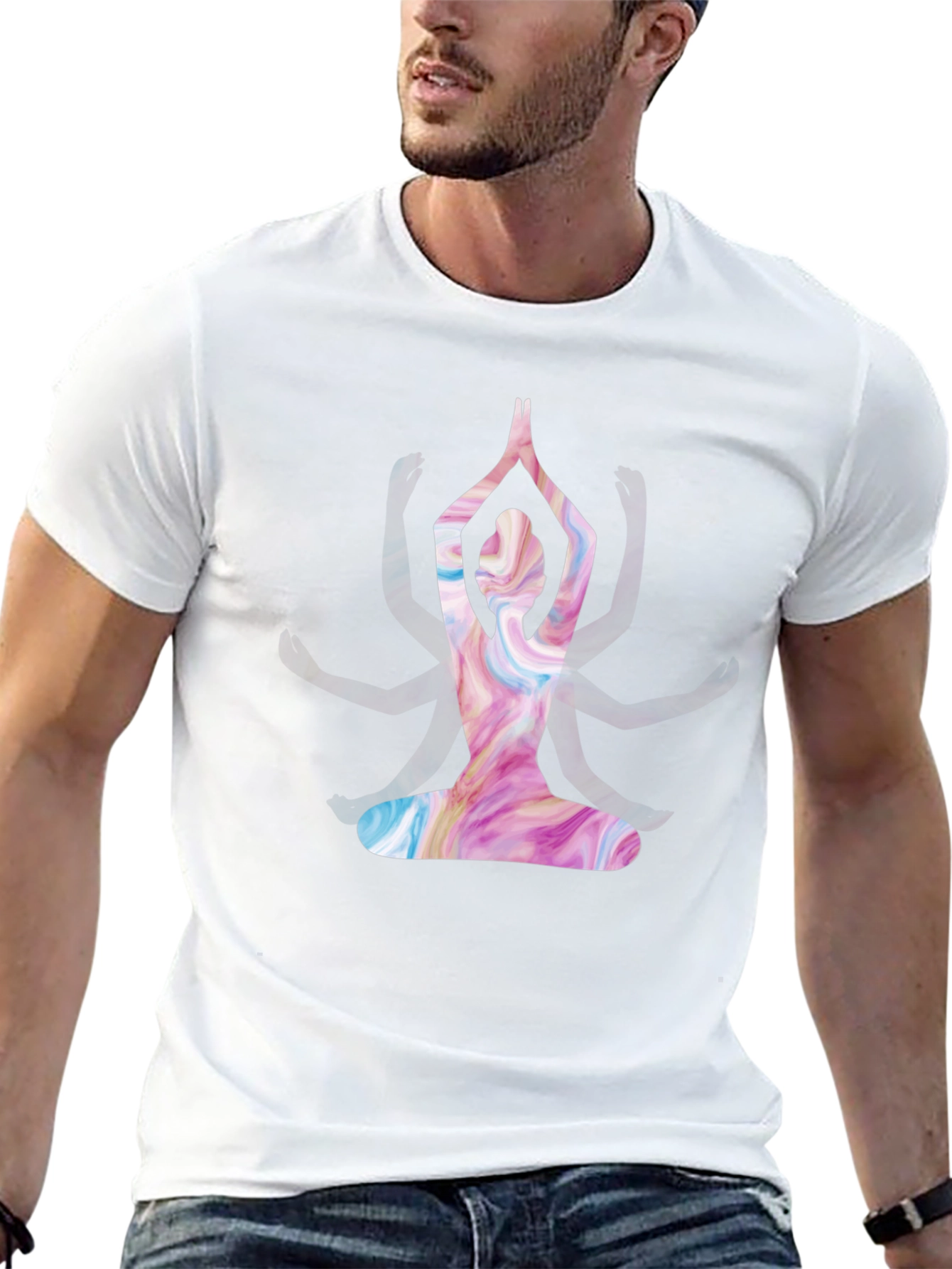 Yoga Pose Graphic Tee - Meditative Style