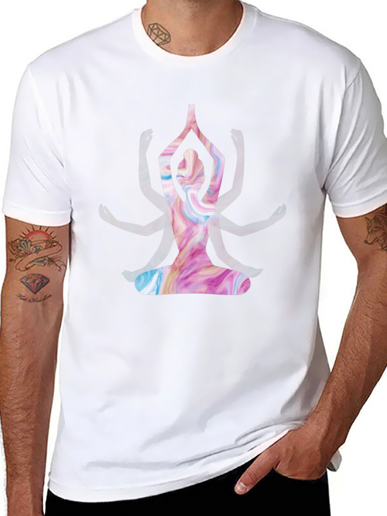 Yoga Pose Graphic Tee - Meditative Style