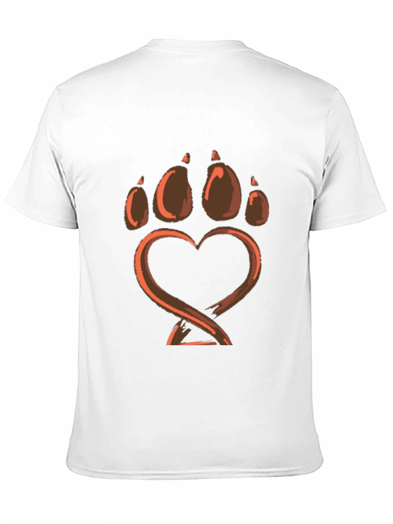 Paw Print Heart Graphic Tee - Soft Black Shirt