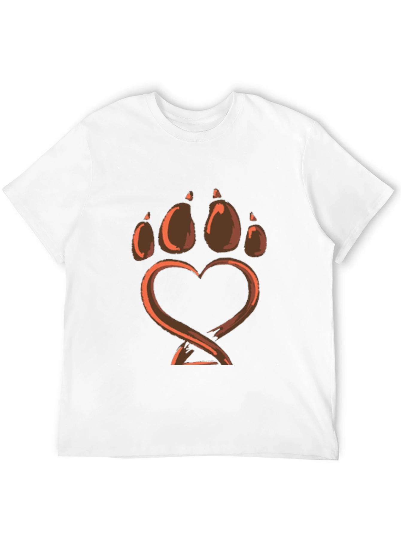 Paw Print Heart Graphic Tee - Soft Black Shirt