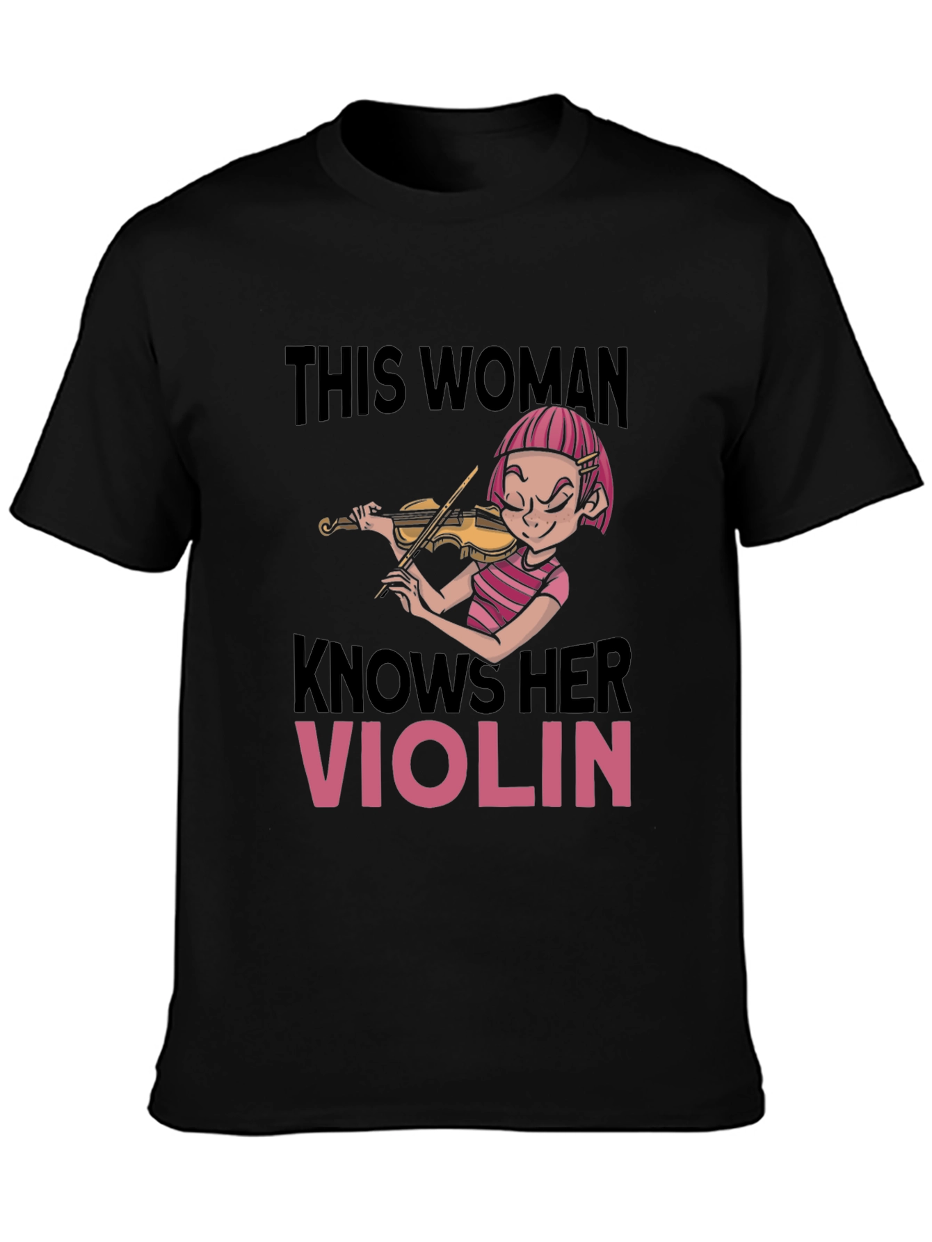 Funny Violinist Womens Black T-Shirt